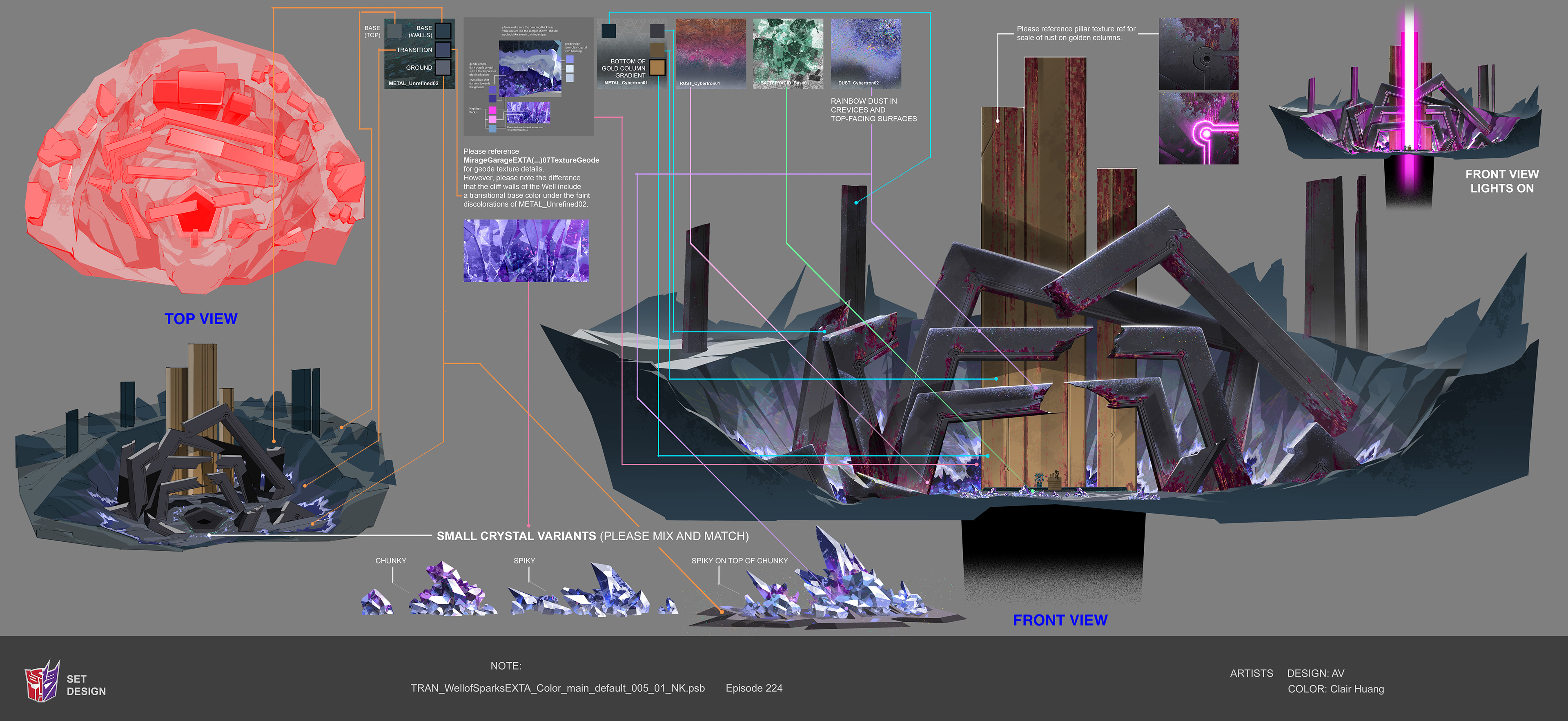 Well of Sparks: also designed and painted bottom row of crystals.