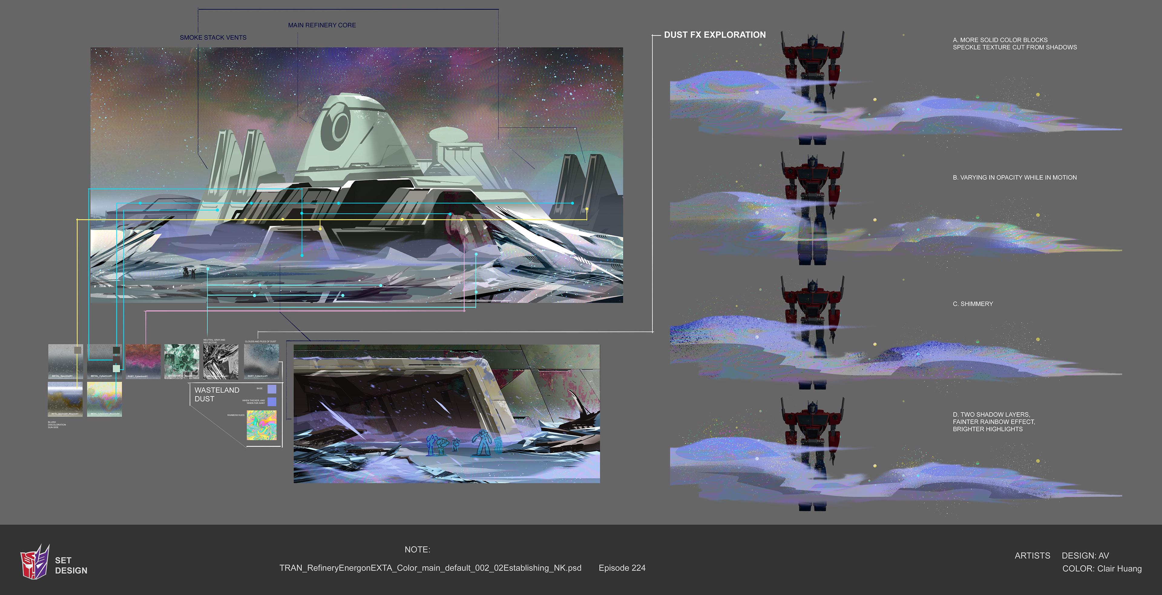 Background sky by Jeff Chozon. I also created options for FX based on Angelo Vilar's dust cloud shapes.