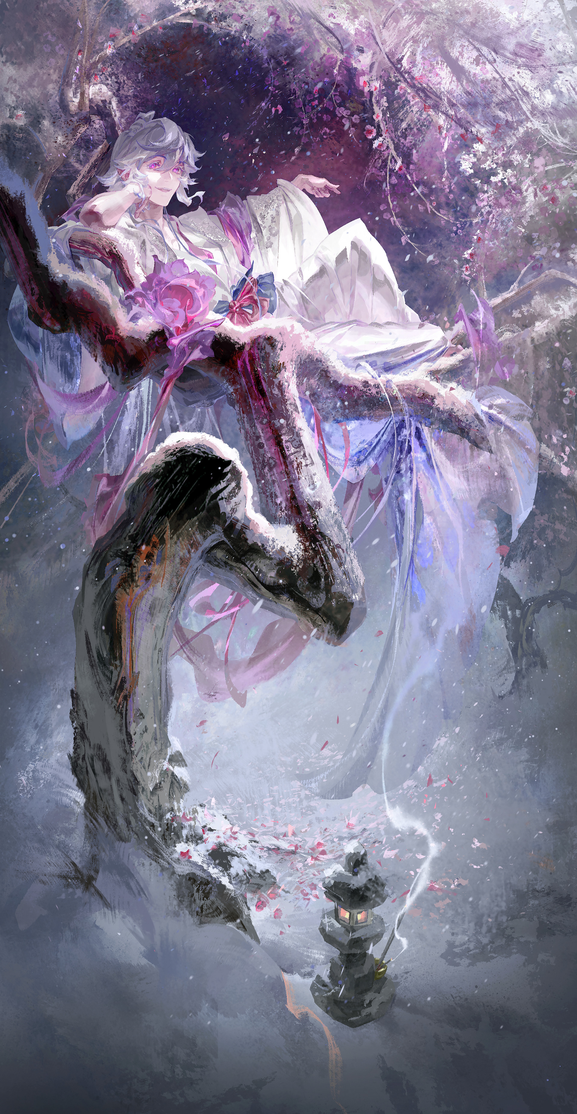 Merlin as a plum spirit! (FGO fanart, 2026)