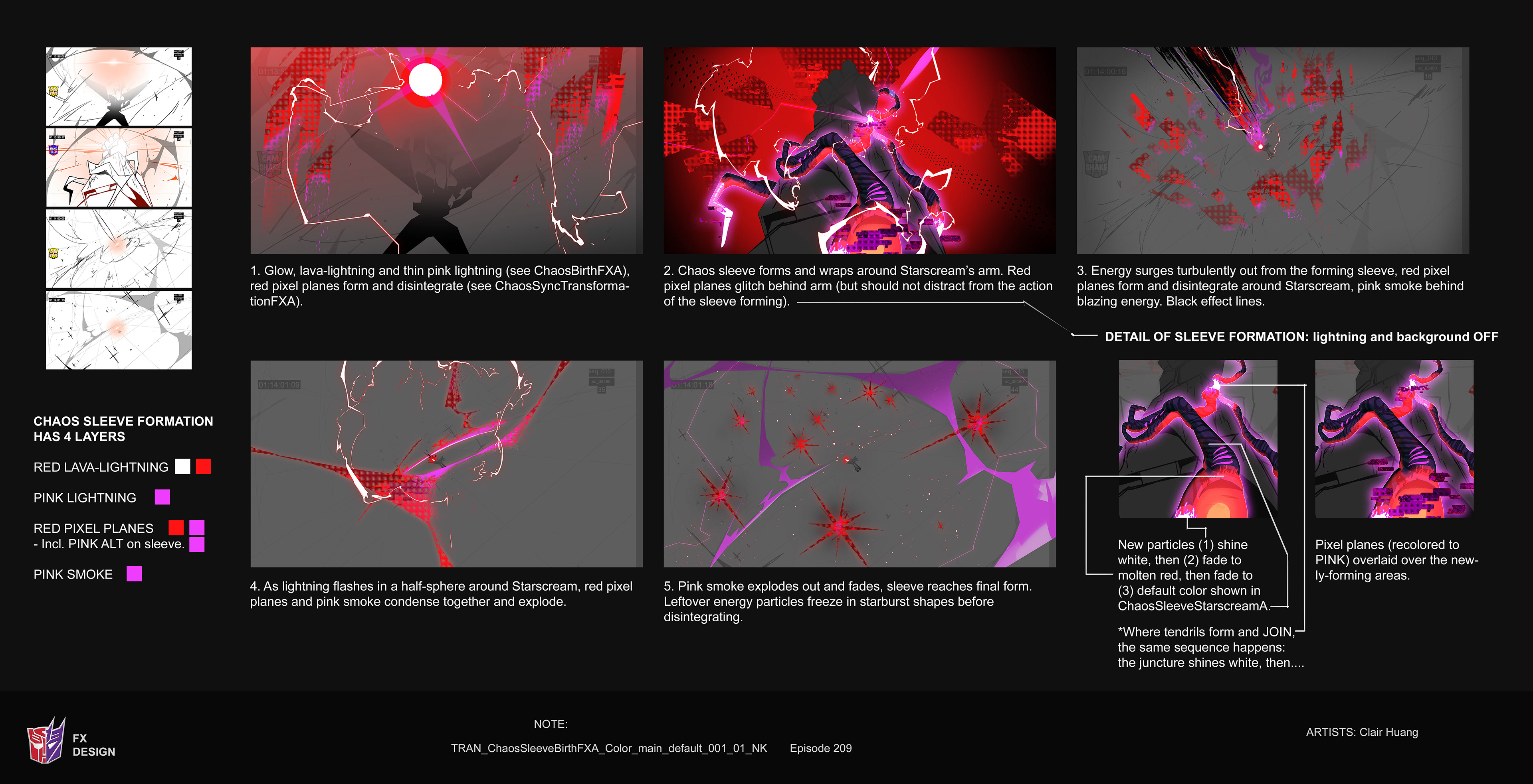Designing the FX of the Chaos sleeve's formation.