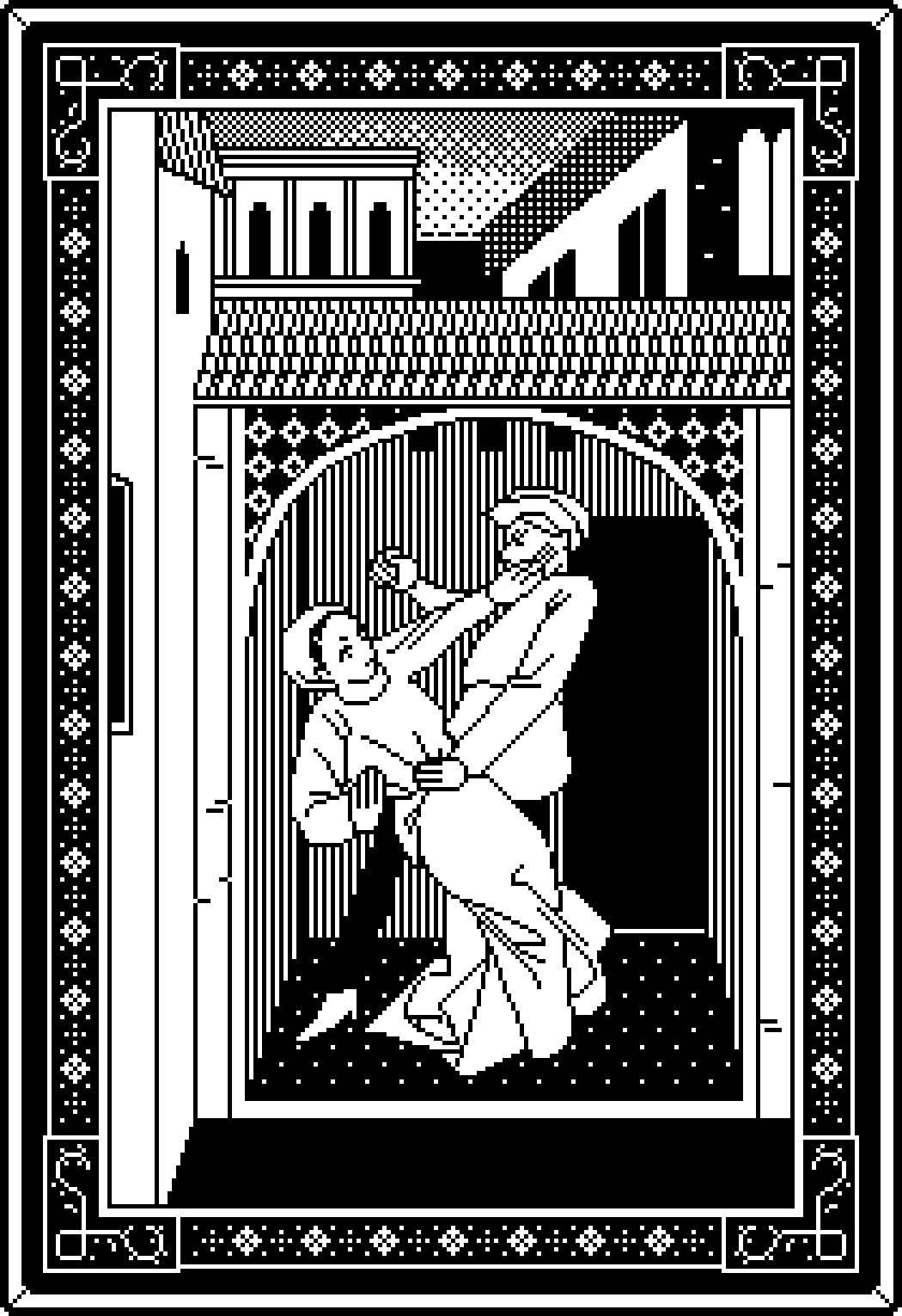I. "He reached out his hands and attacked her bold as brass, so that she might fall into the night of foulest evildoing."