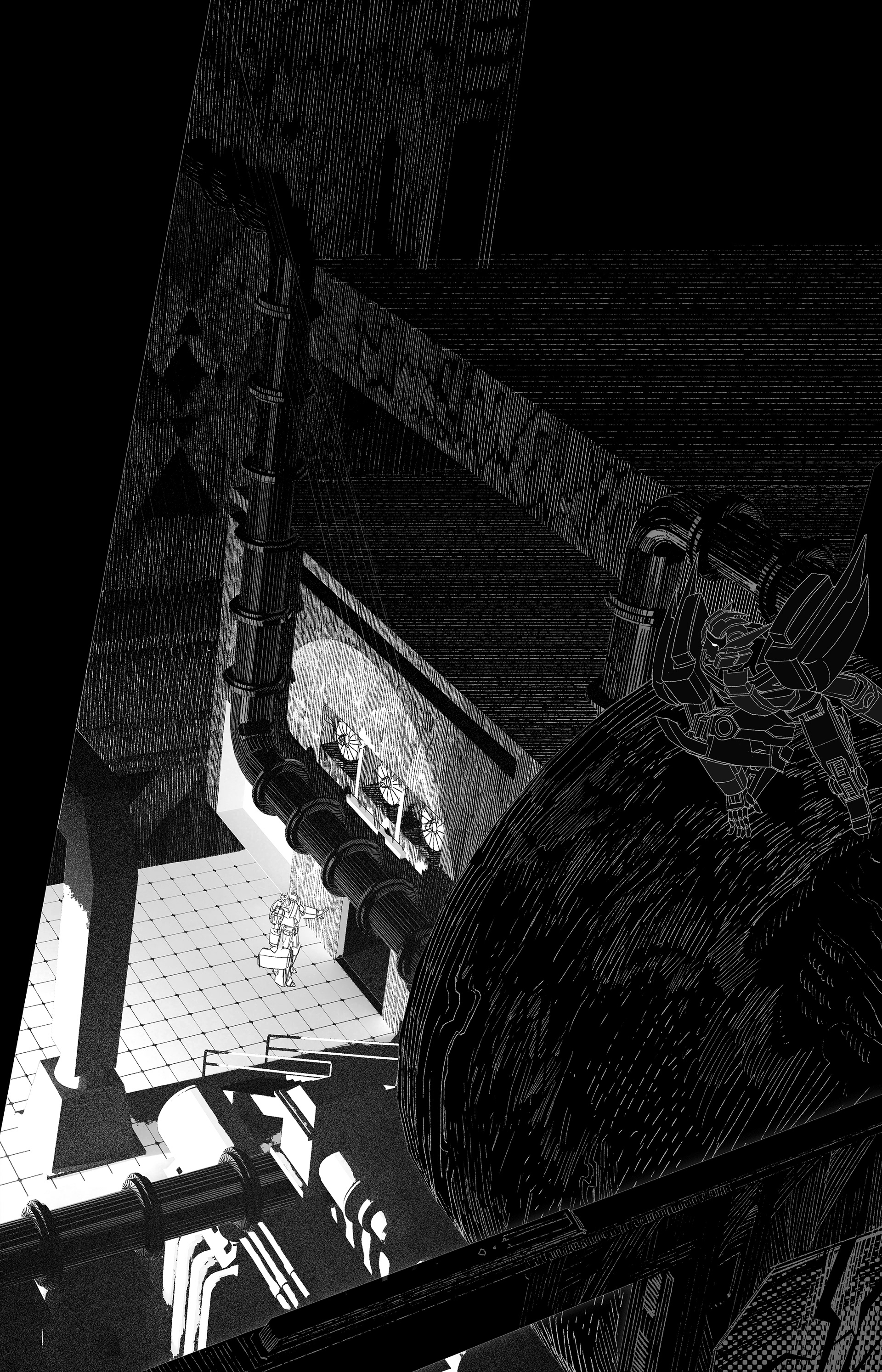 Closeup: First pass of etching