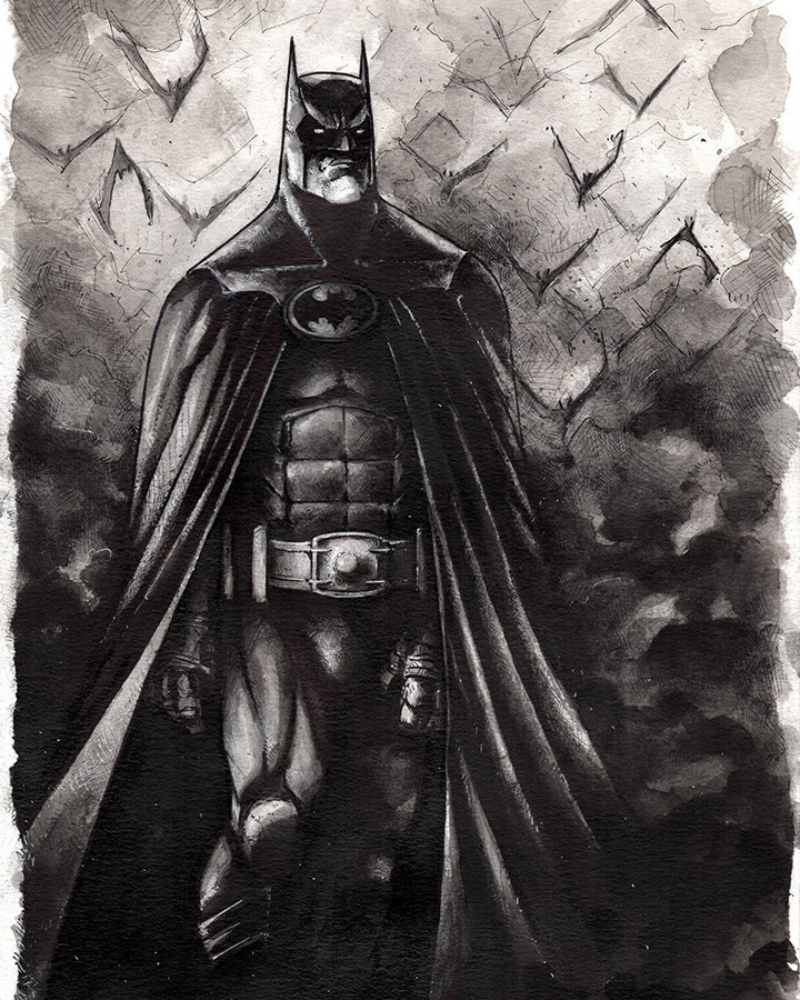 Mix Média : pencil, ink, ink wash on 11x14 water color board.