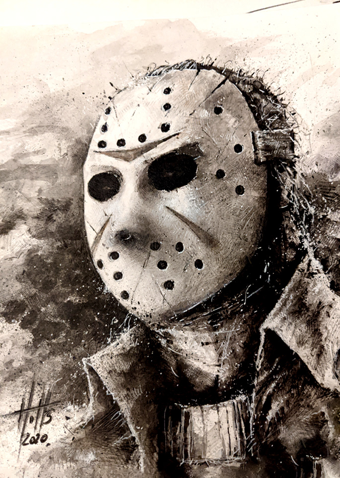 Mix Média : pencil, ink, ink wash on 8x10 water color board.