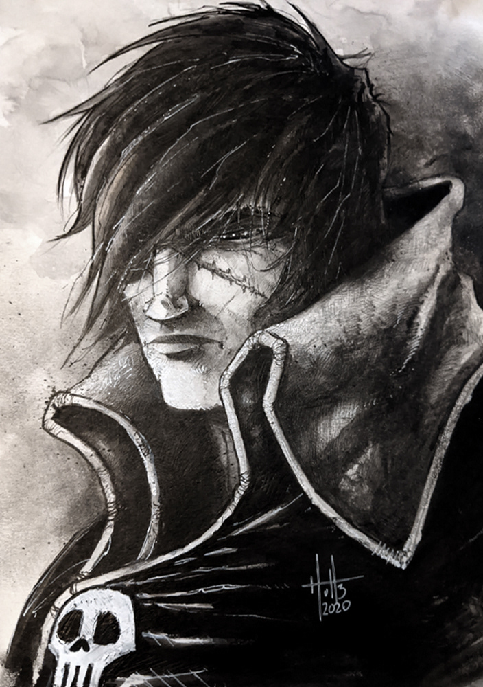 Mix Média : pencil, ink, ink wash on 8x10 water color board.