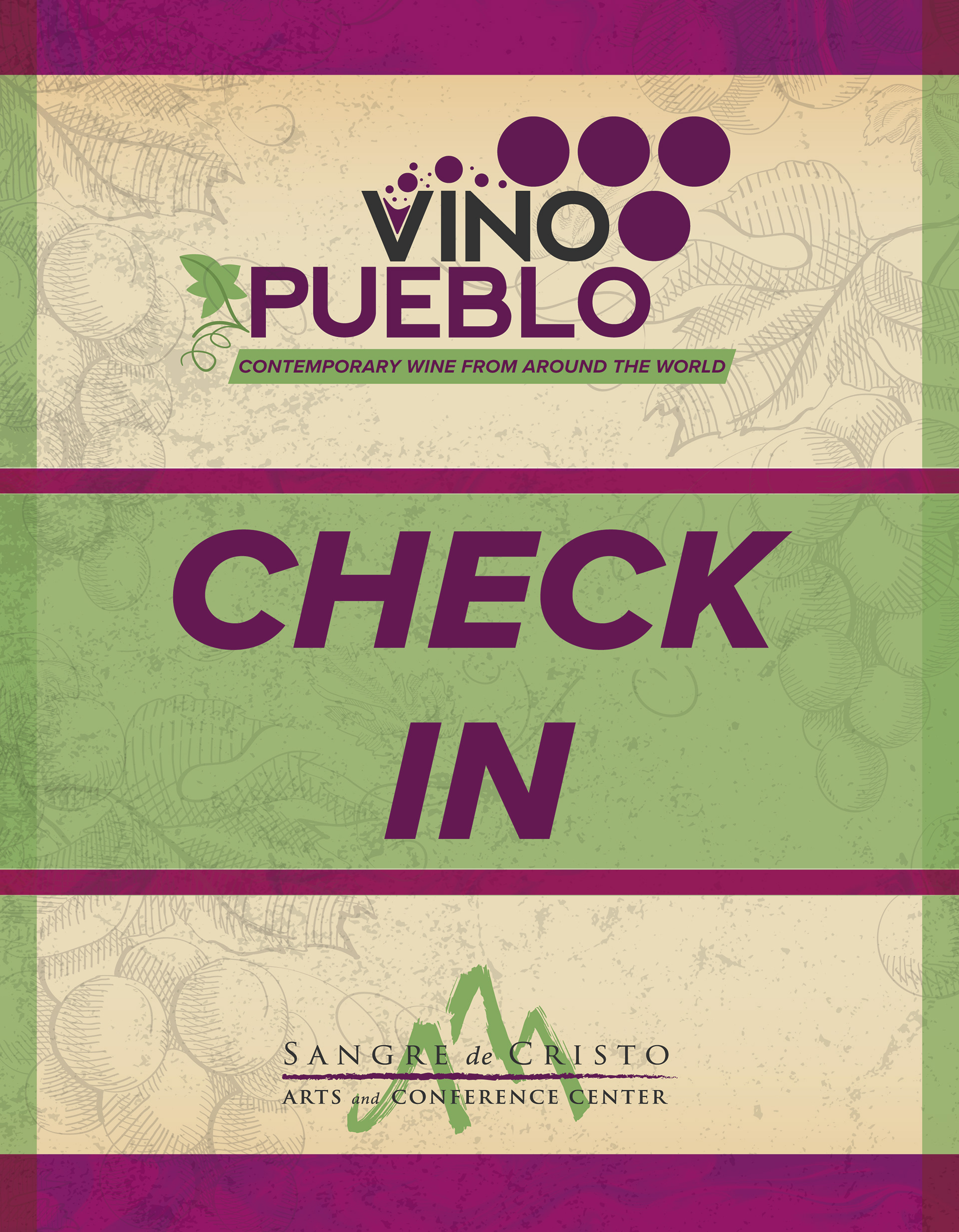 Vino Pueblo - Check in Graphic