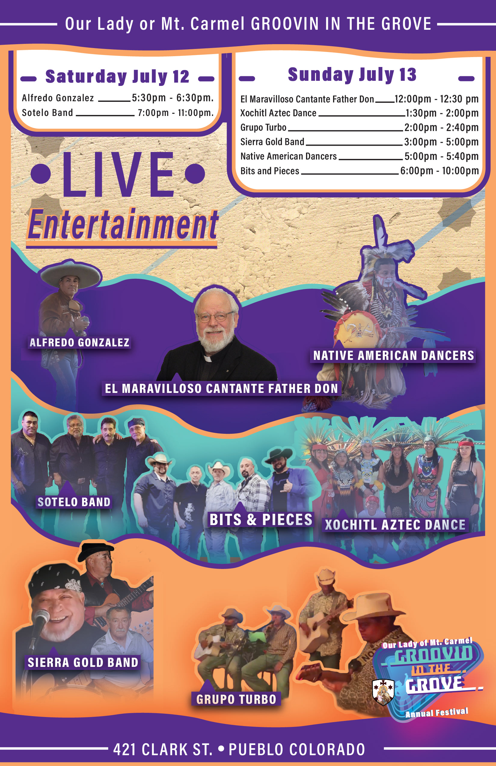 Mt. Carmel Festival Flyer With Bands
