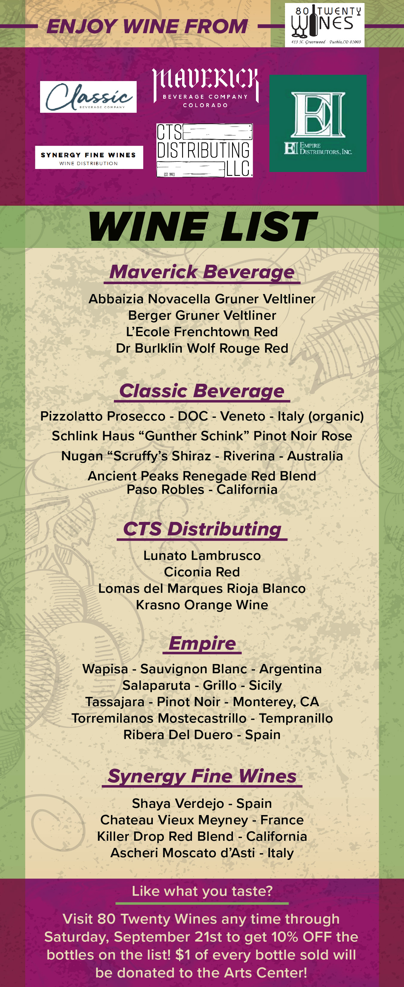 Vino Pueblo Program back