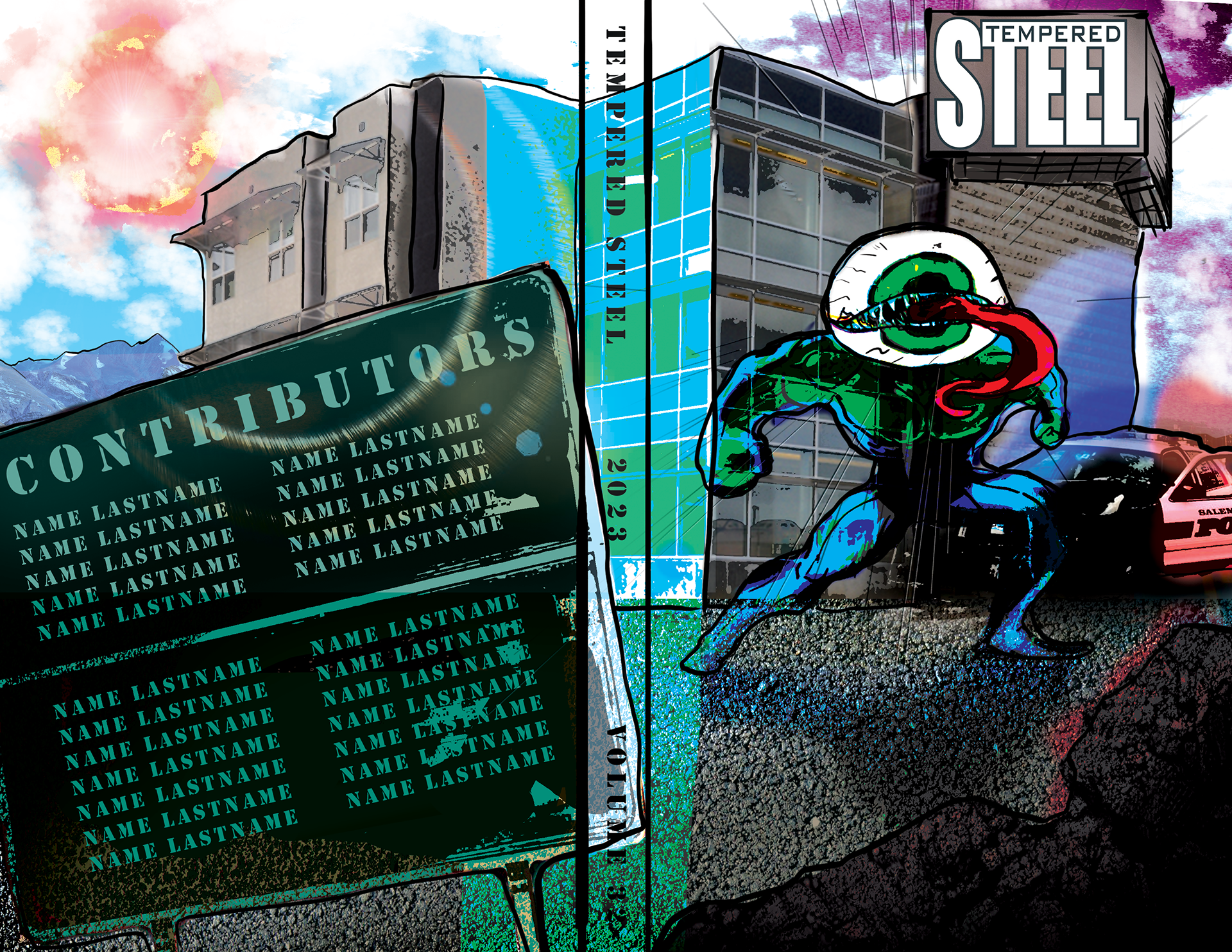 Title: Tempered Steel book cover design | 2023 (school project)