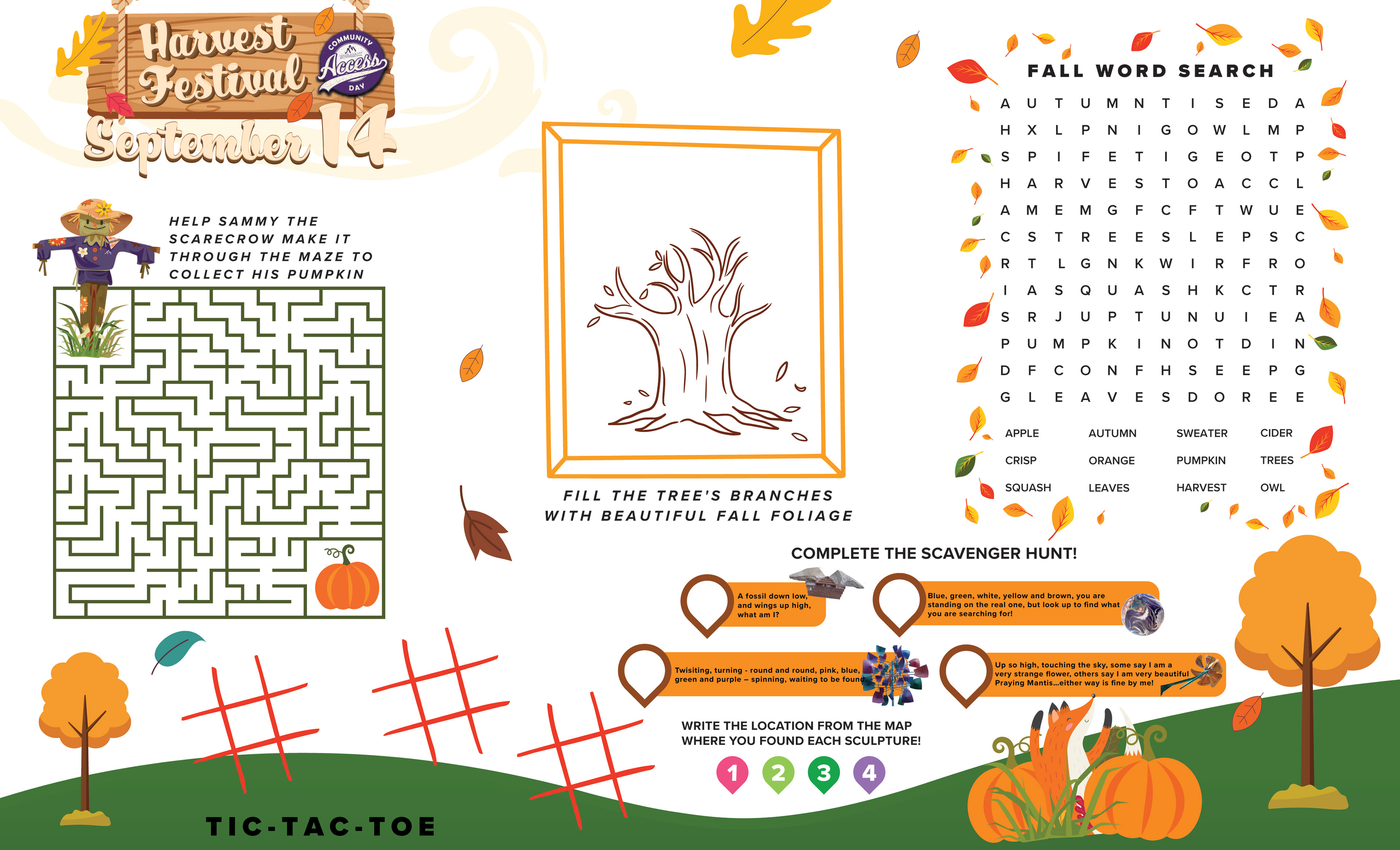 Harvest Festival - Community Access Day 2024 | Activity Sheet - Map 8.5x14