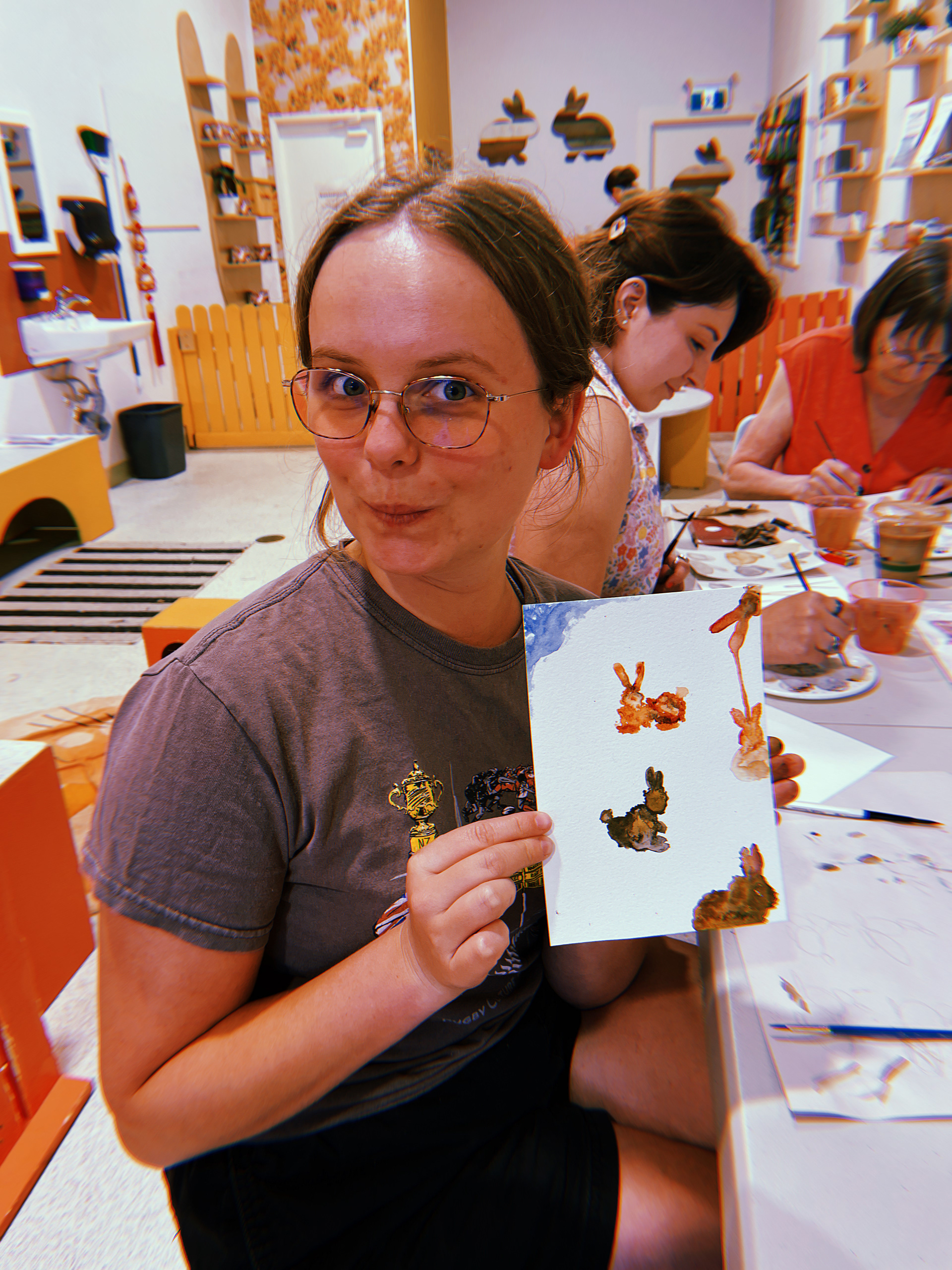 Bunny Cafe Watercolour Night
