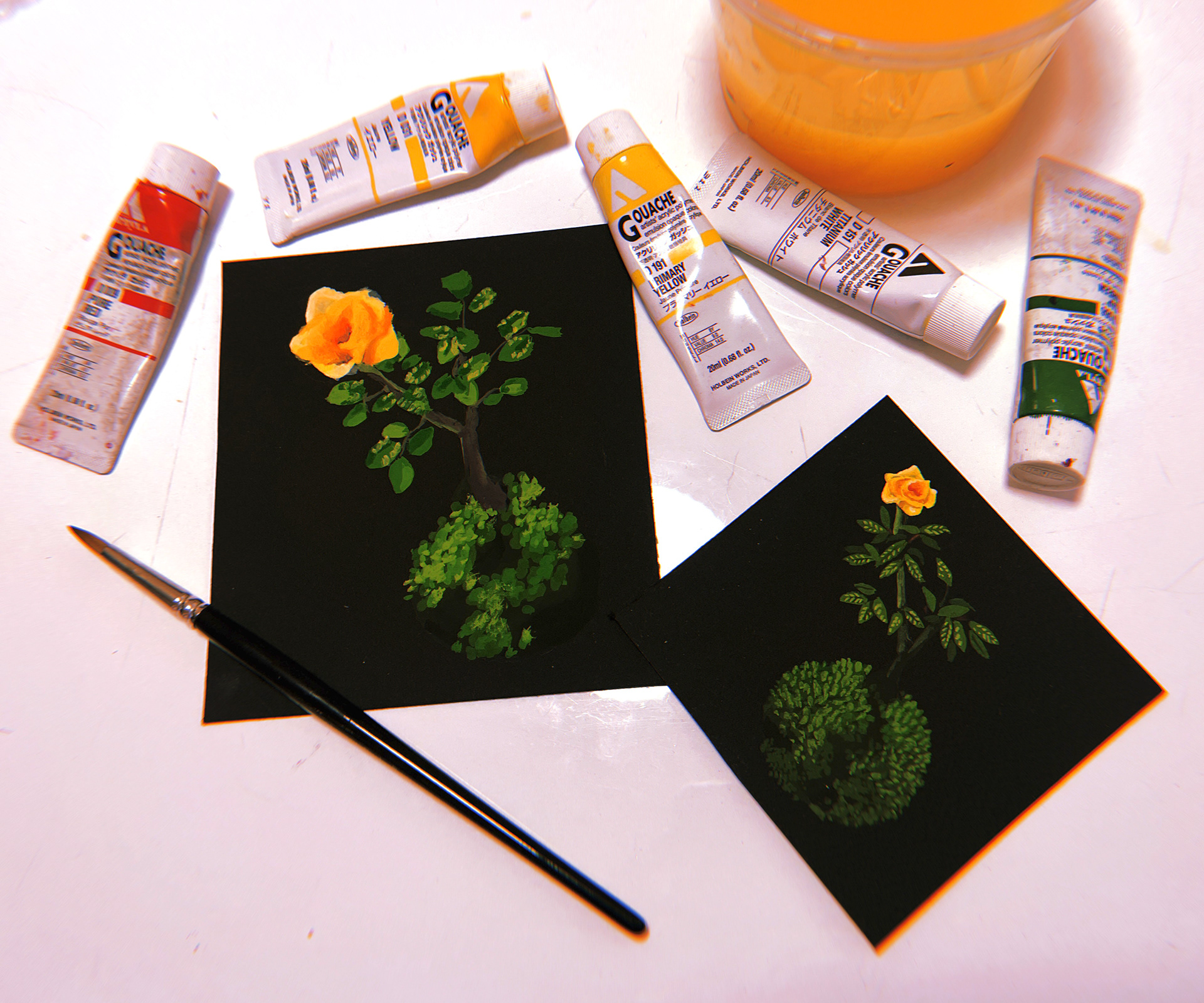 Spring Drama with Gouache