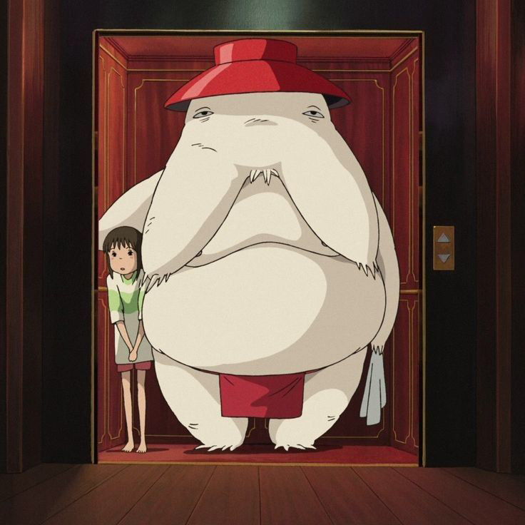 Chihiro & the Radish Spirit (Oshira-sama) from Spirited Away (2001)