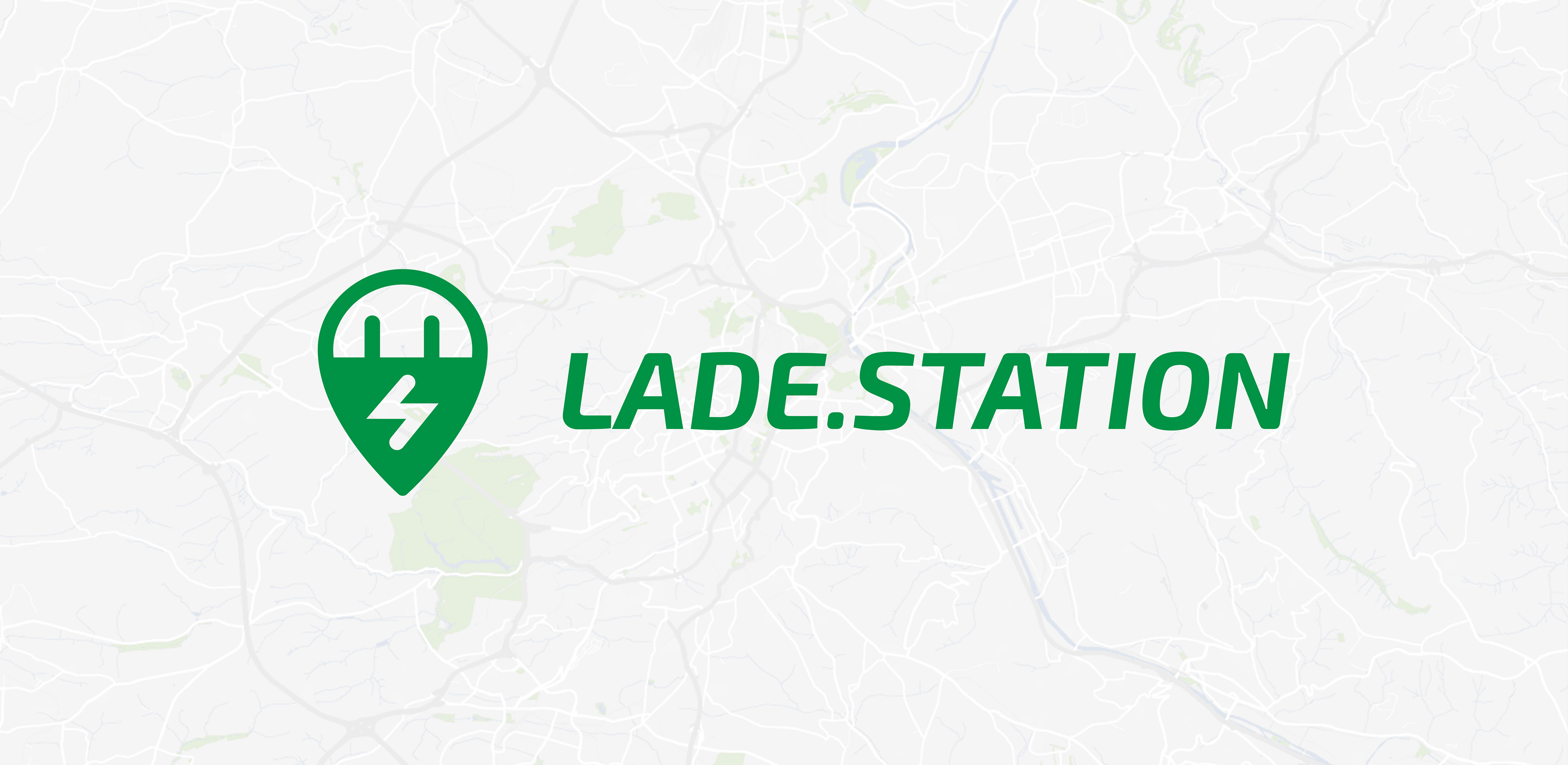 Banner image: The green Lade.station logotype over a white map of Stuttgart.