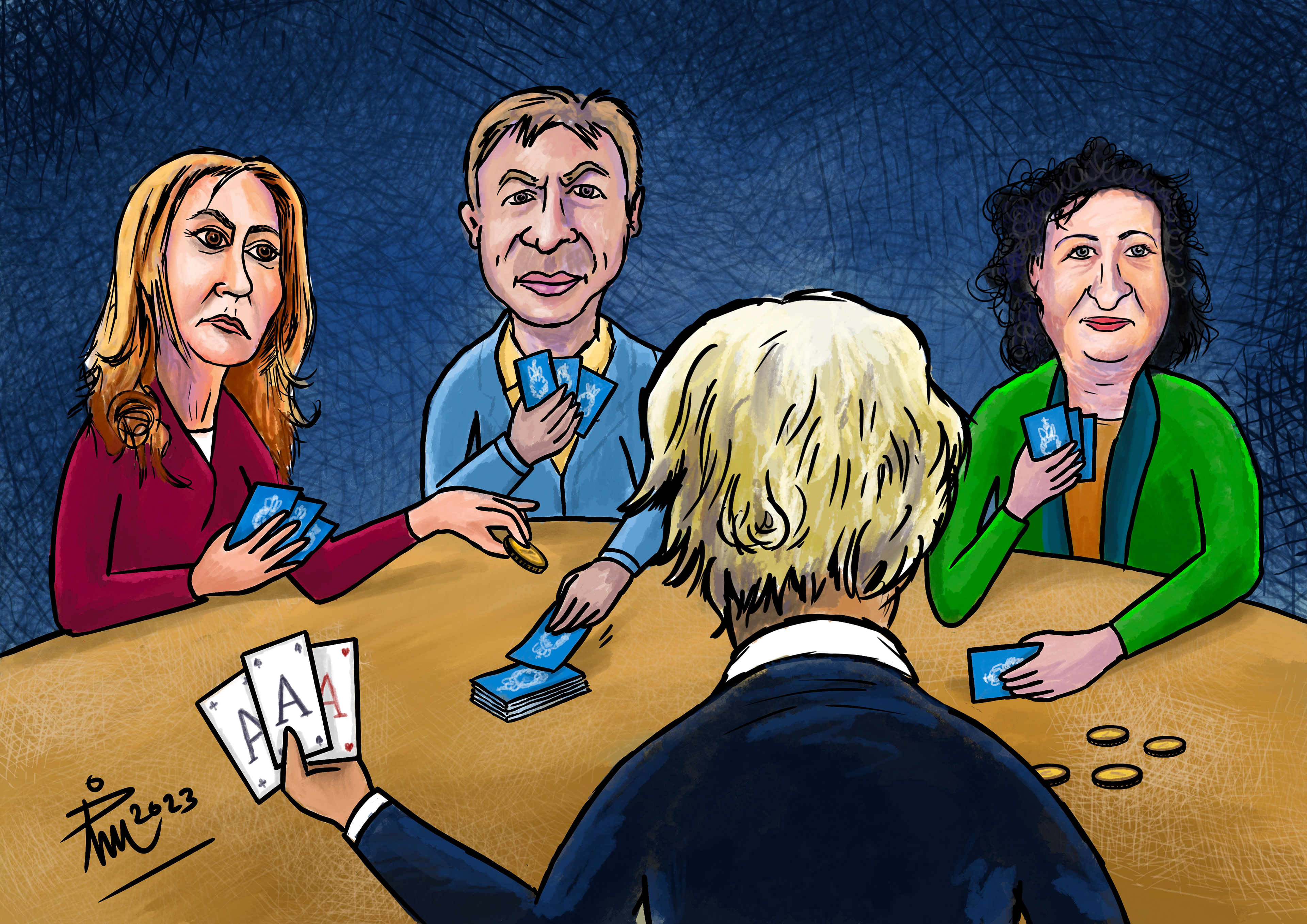 Wie heeft de beste kaarten in handen tijdens de formatie?