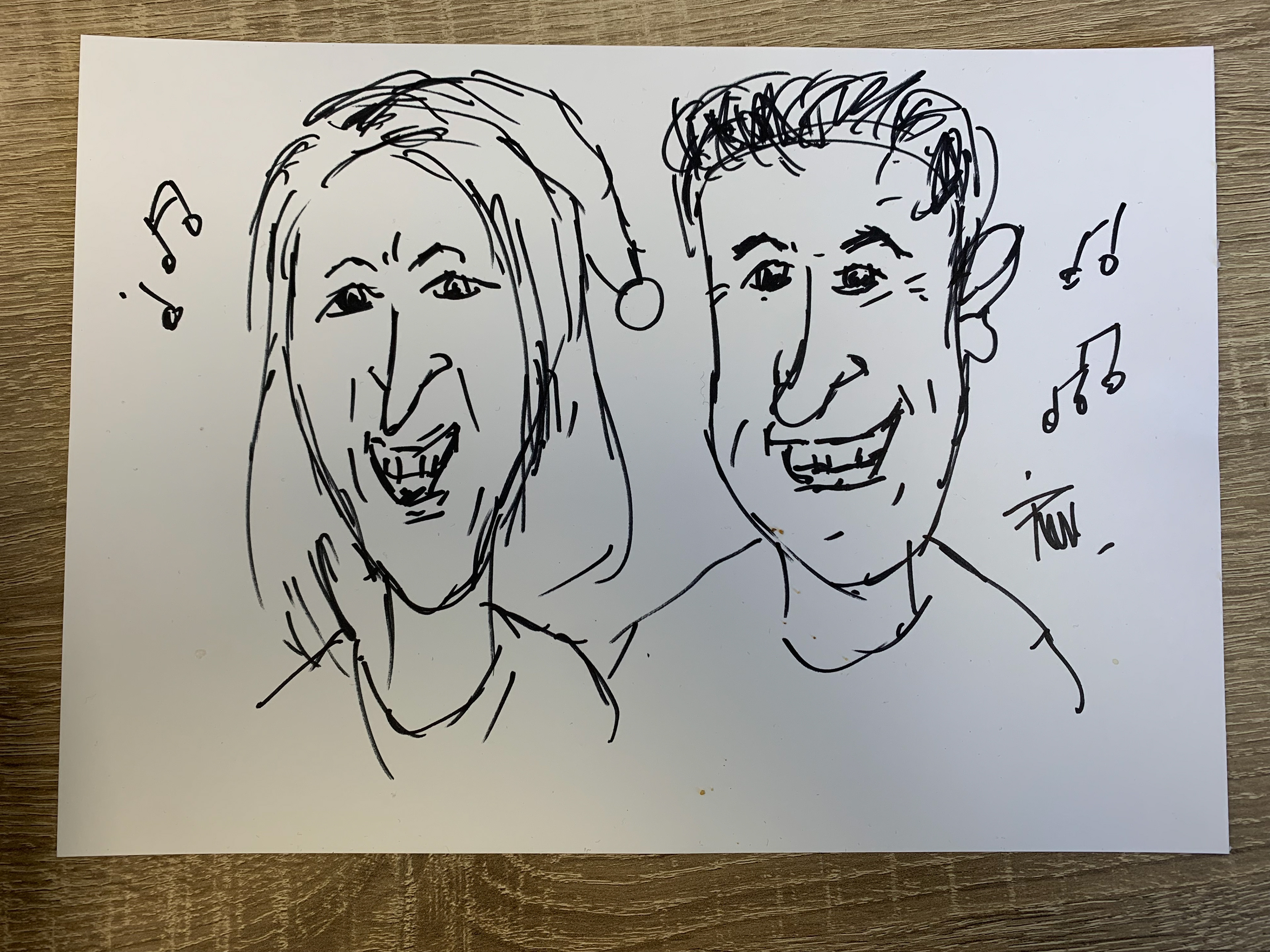 5 minuten karikatuur van twee collega's Risse Groep