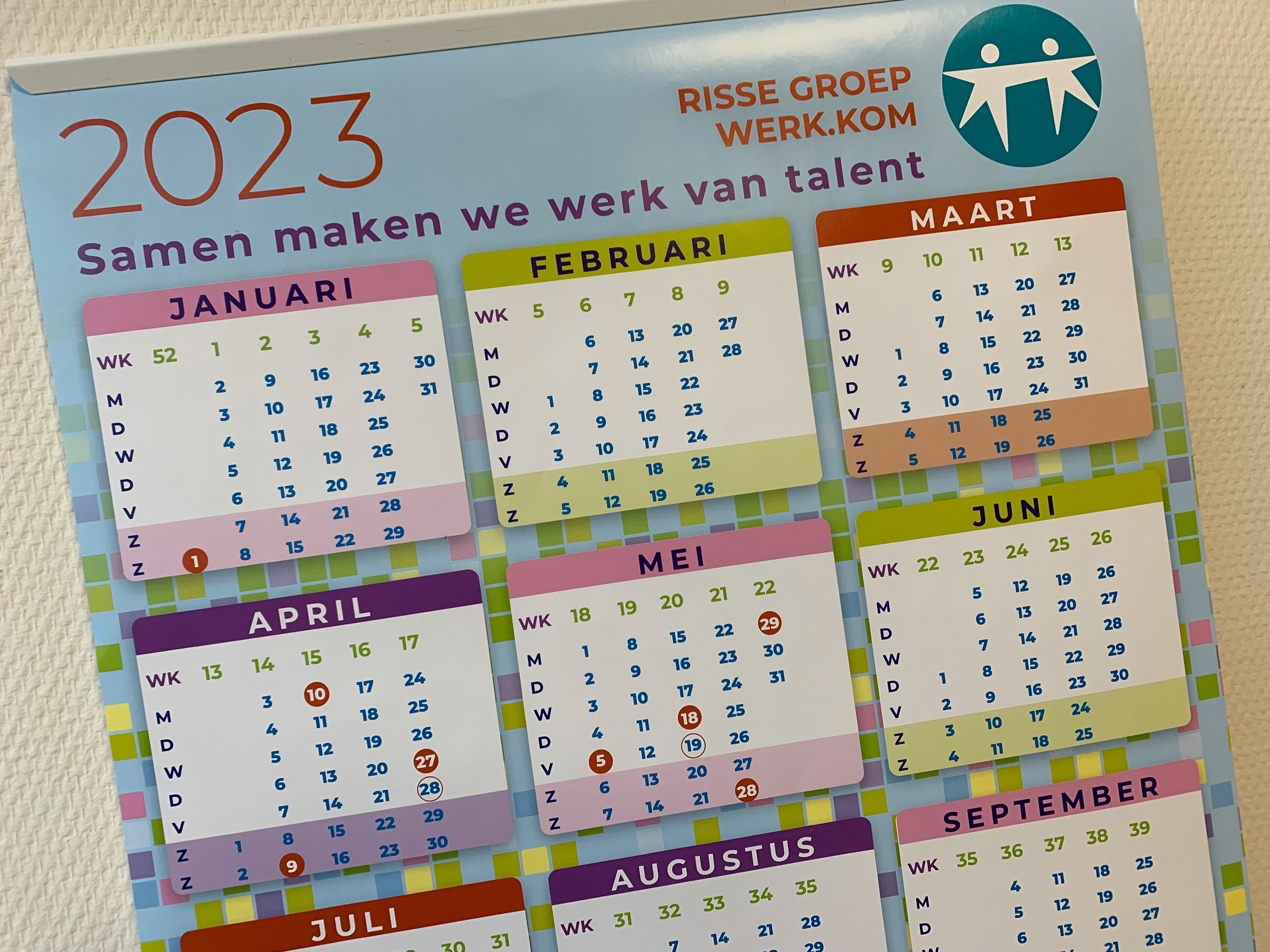 Kalender 2023 Risse Groep/Werk.Kom