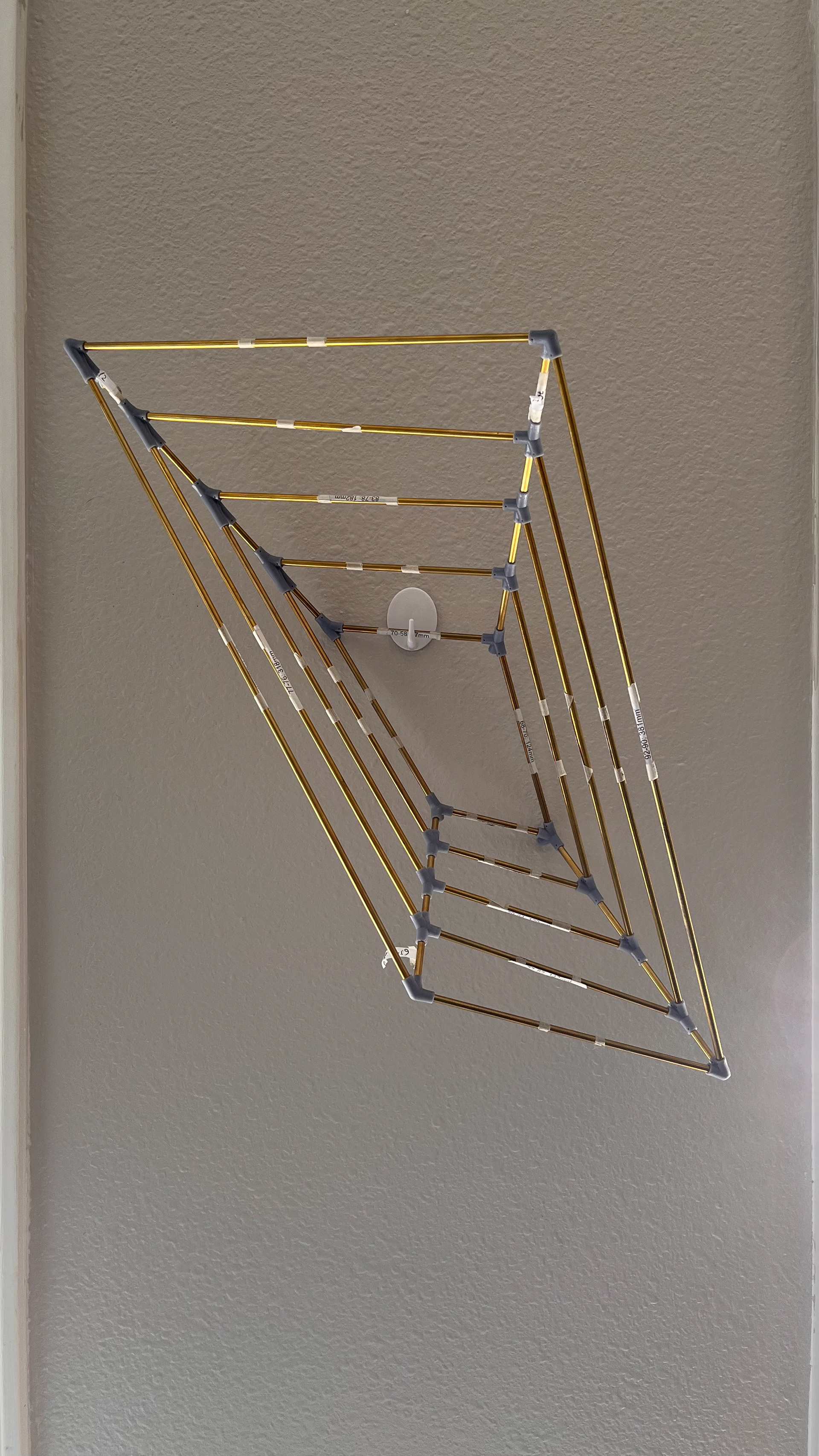 Test piece with 3D printed connectors, which then were replaced with the casted aluminum ones