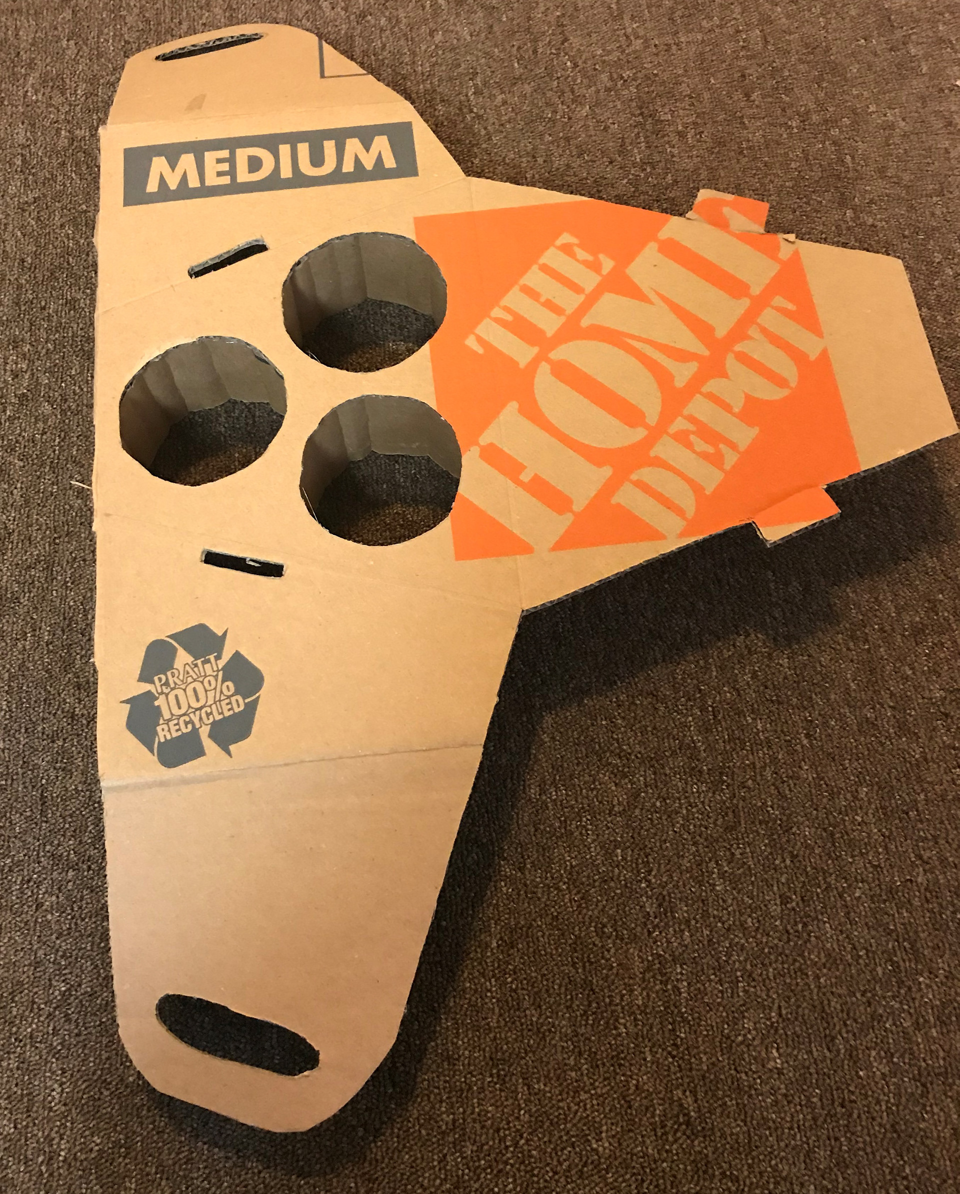 Cardboard 3 slot holder prototype open