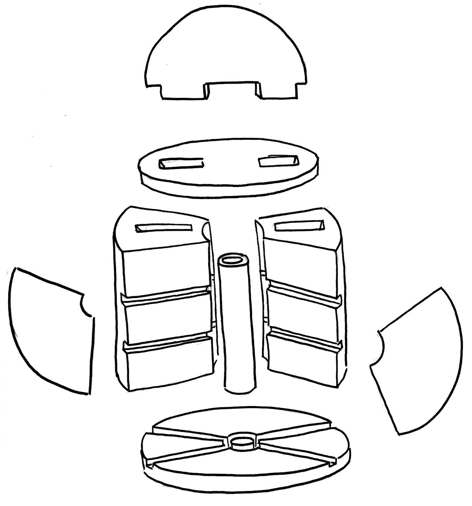 Point of purchase assembly sketch