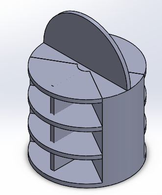 Isometric view of a point of purchase in SolidWorks
