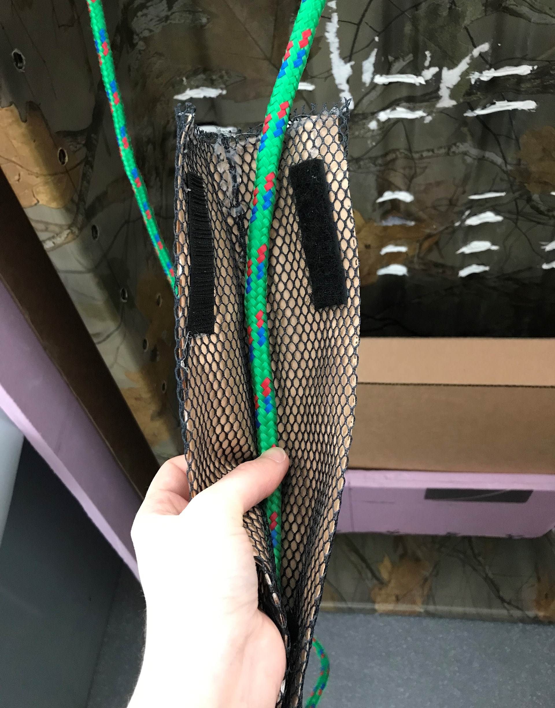 Pull line strap opened