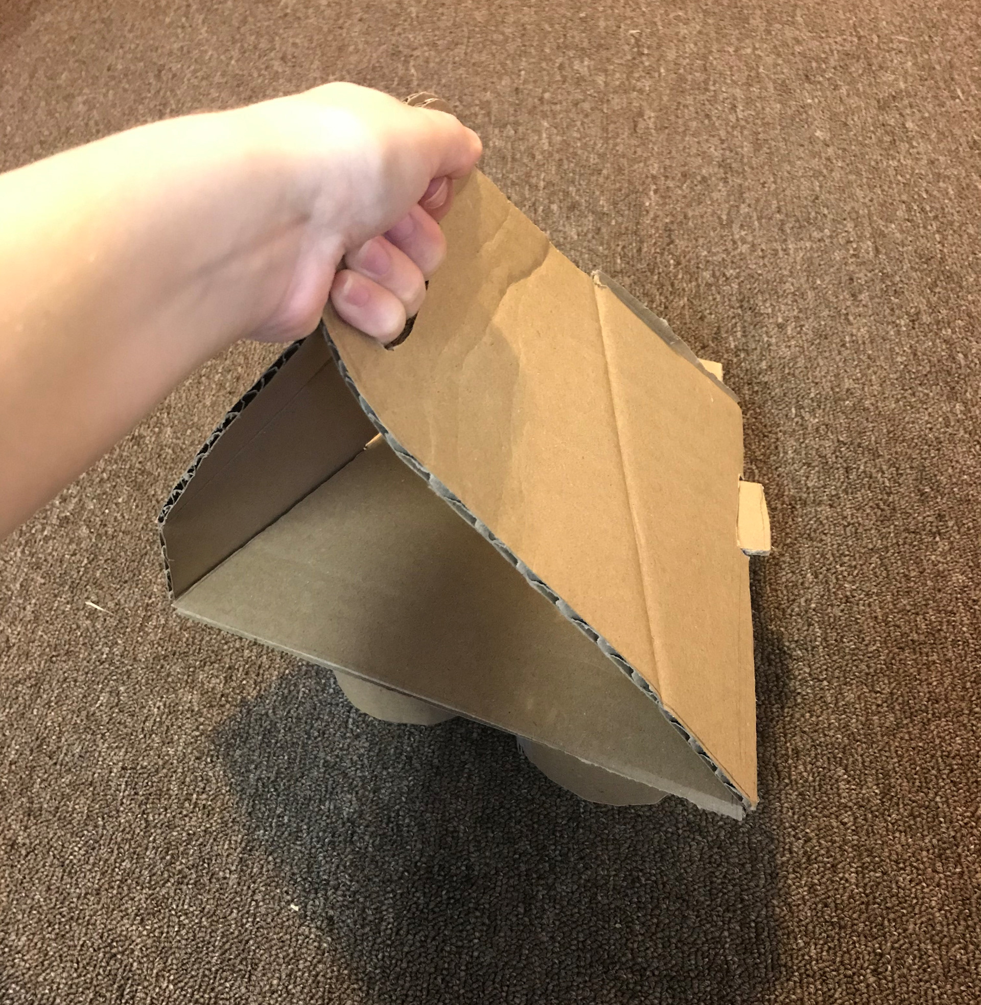 cardboard 3 slot holder prototype