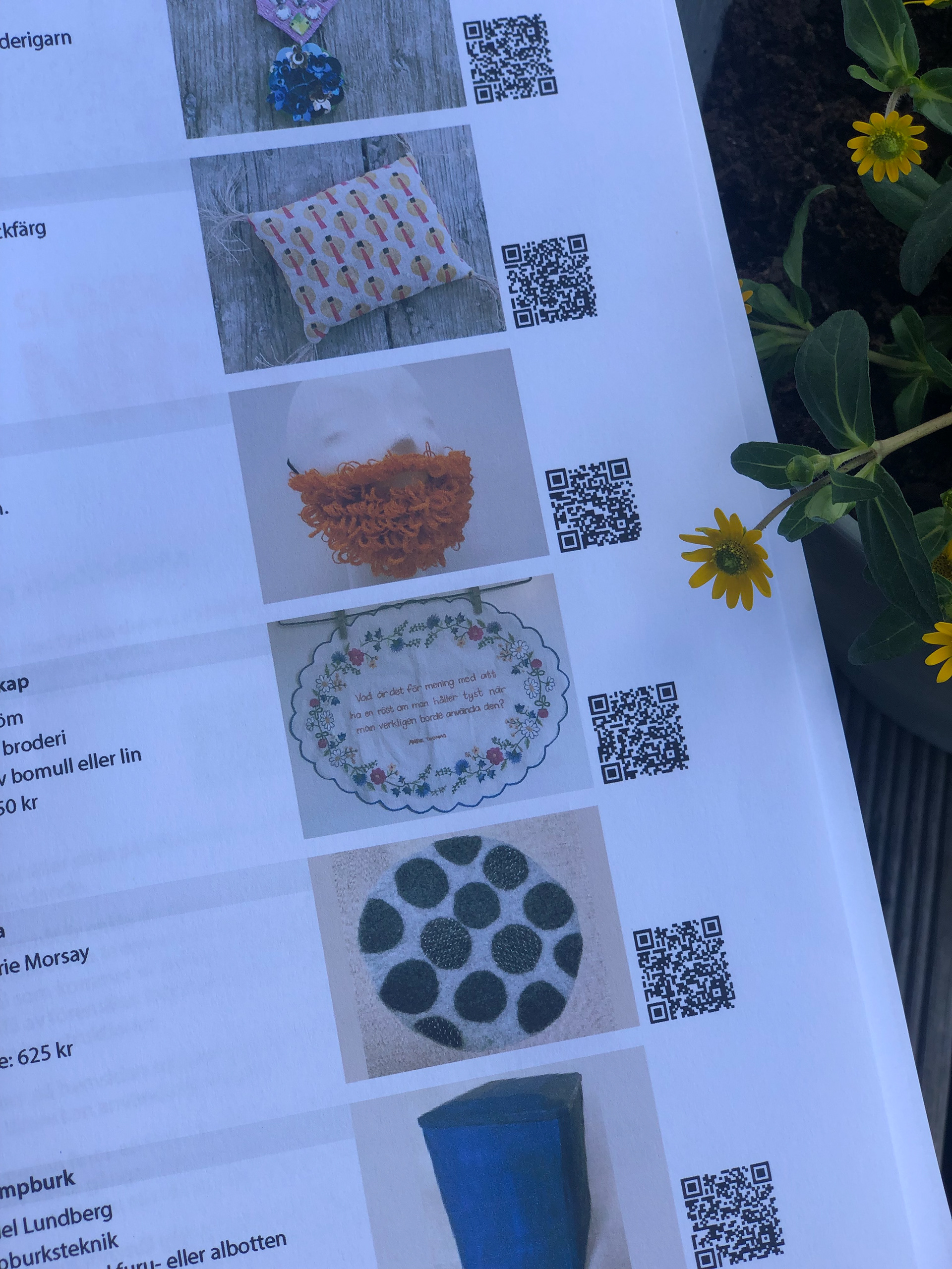 Mina återbruksbroderier finns i varje låda!
