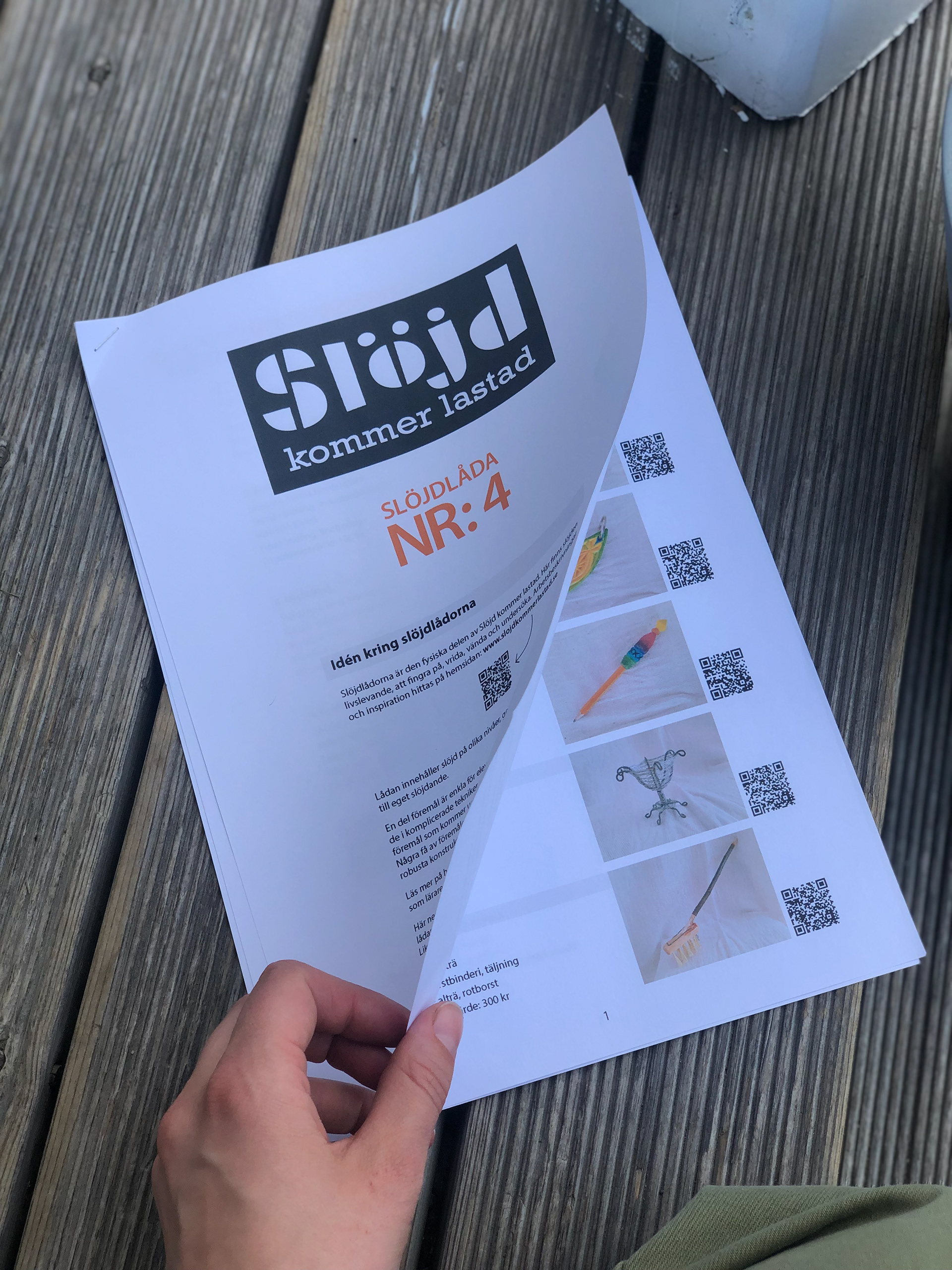 Innehållsförteckning till Slöjdlådorna.