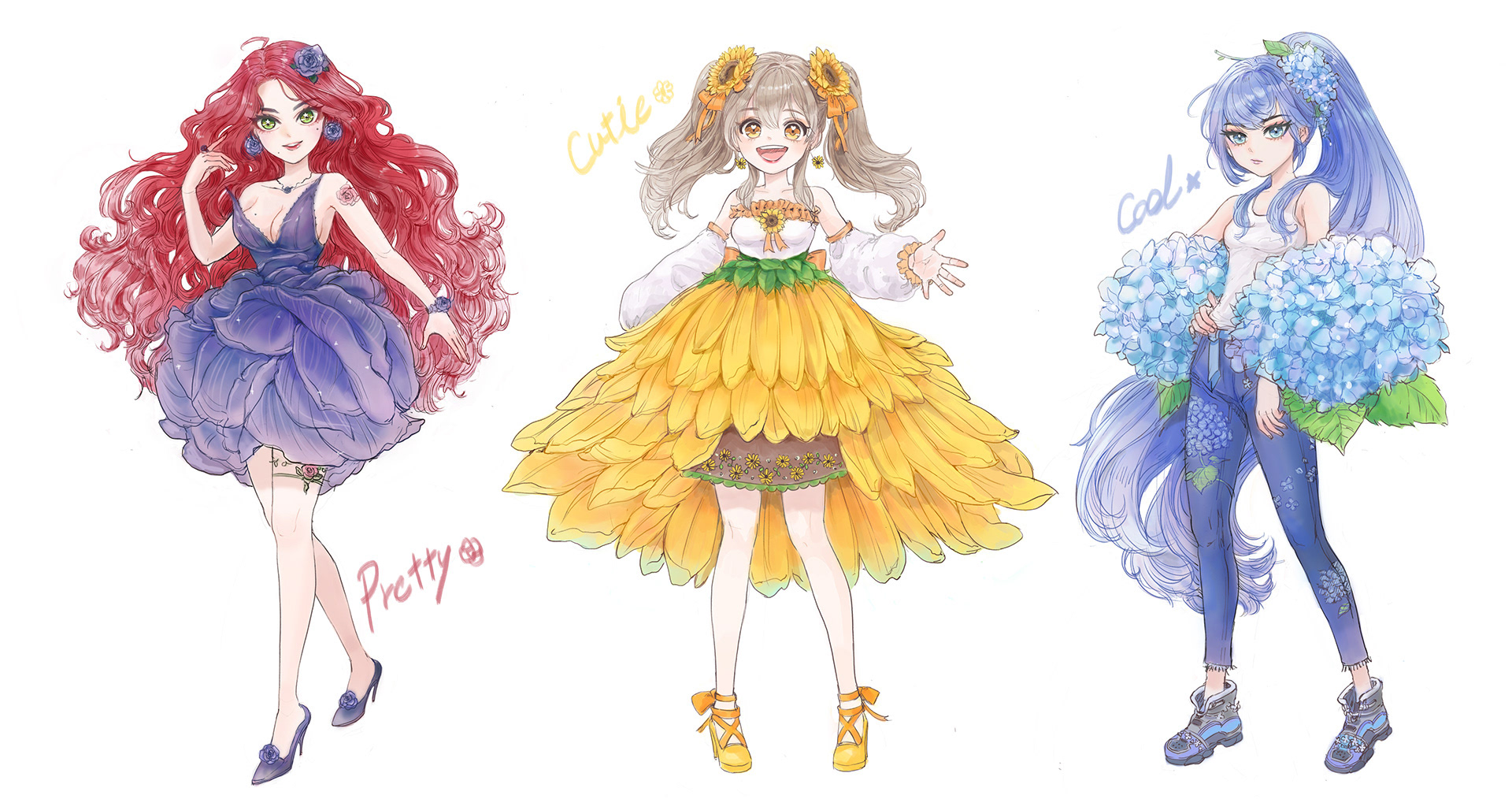 꽃 소녀 (채색)