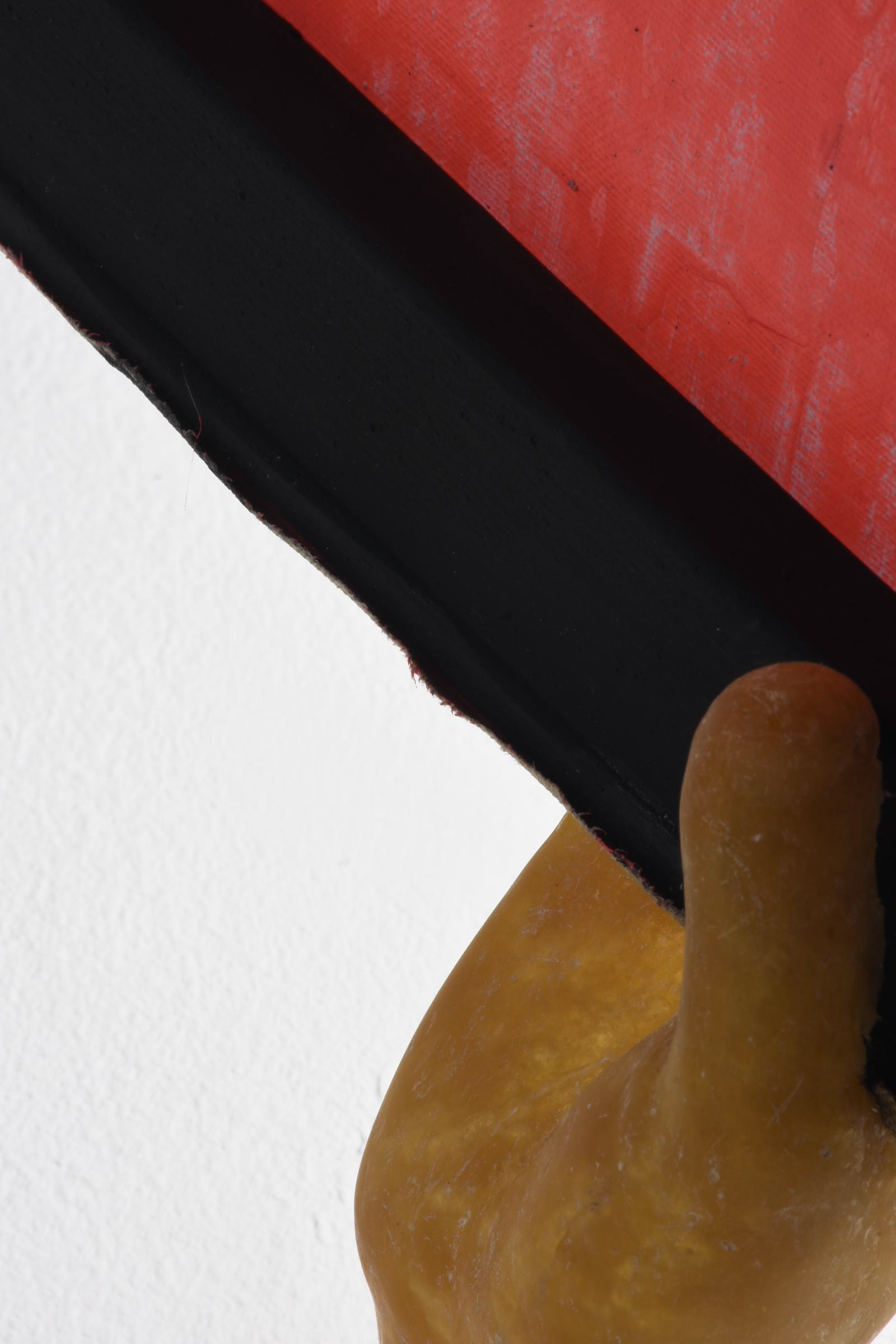 „Ohne Titel“, 2021,Acryl auf Leinwand/Biokunststoff 35x5x58 cm | Detail