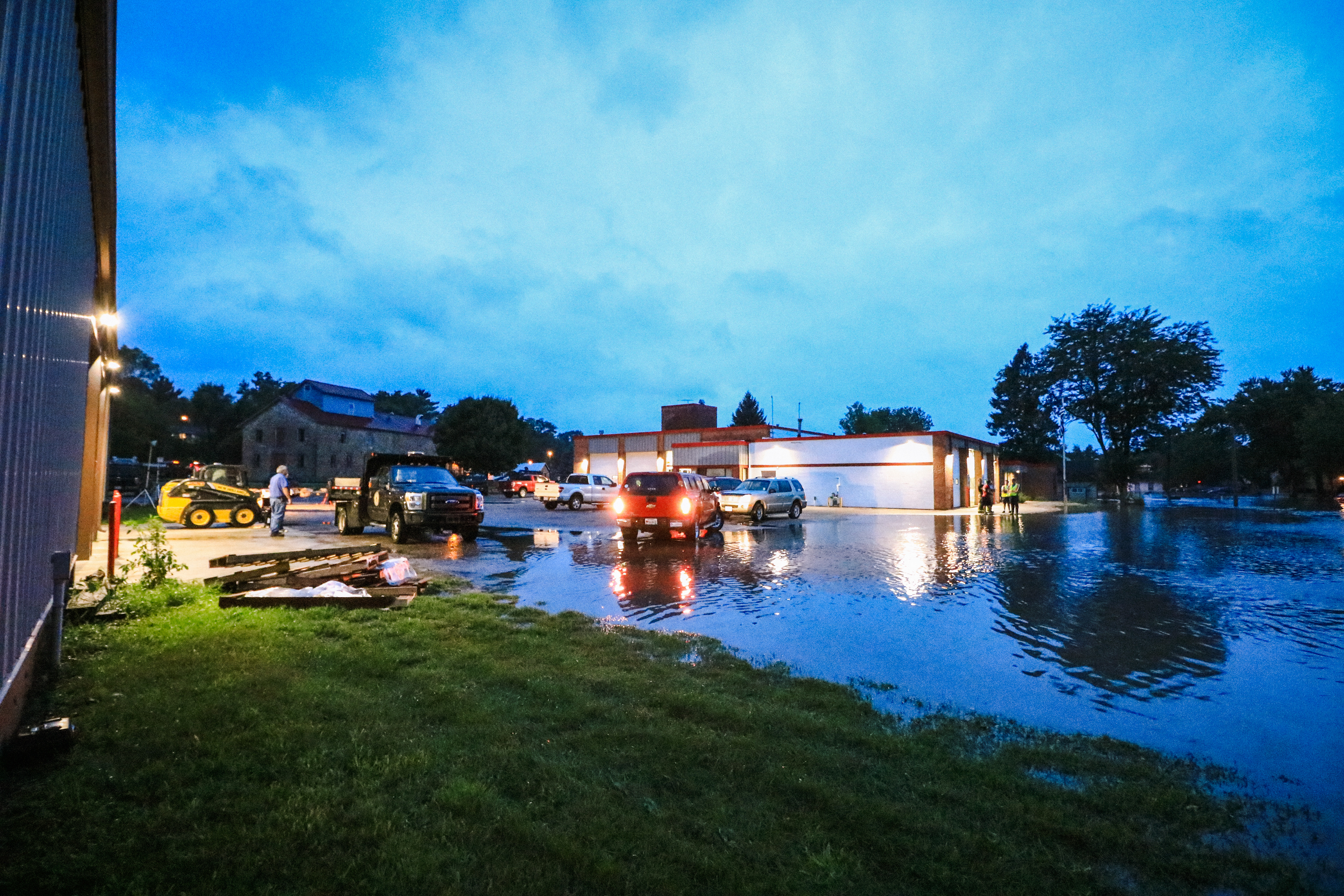 Water nearly missed the Mazomanie Municipal Office and Fire Department.