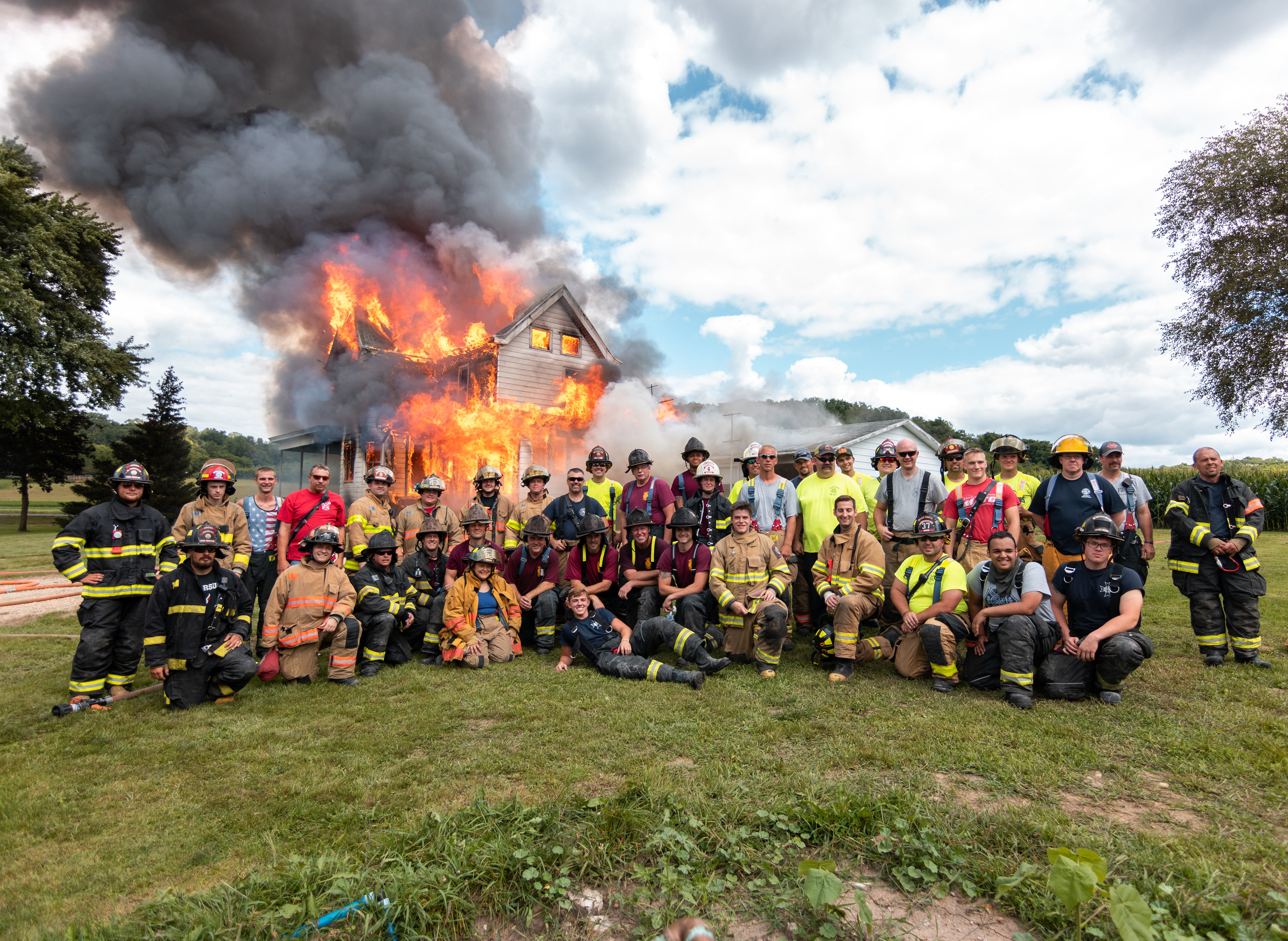 Fire Departments involved, Arena, Mazomanie, Black Earth, Cross Plains, Sauk City, Maple Bluff, and MATC Trainers.