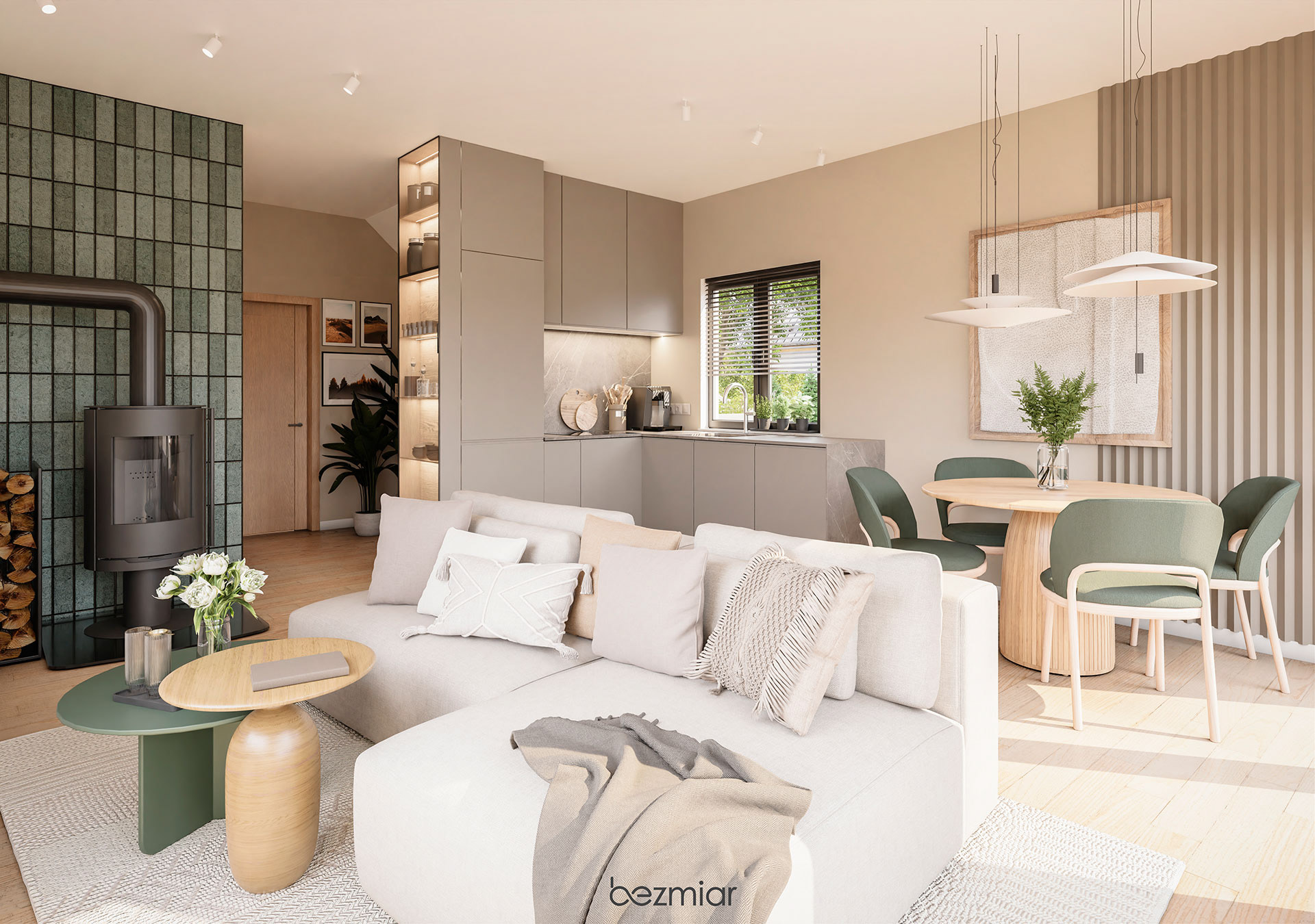 Frame house interior for Woodenfactory