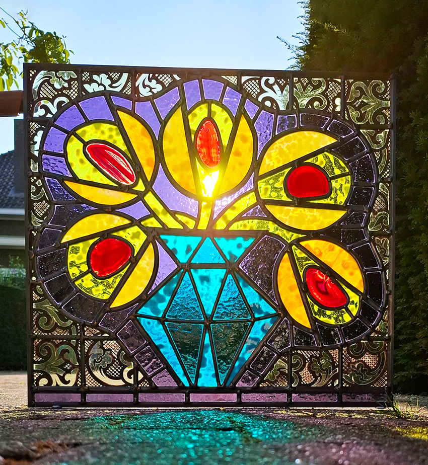 Agaat bloemen (59cm x 53,5cm)