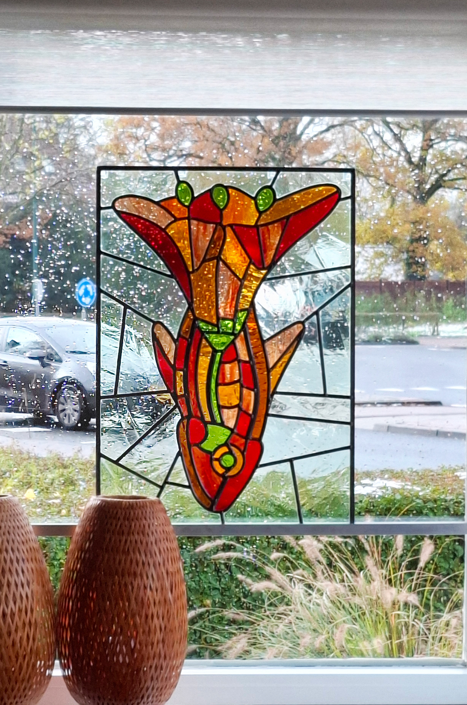 Bloem-Vis/ flower fish (64 cm x 44cm)
