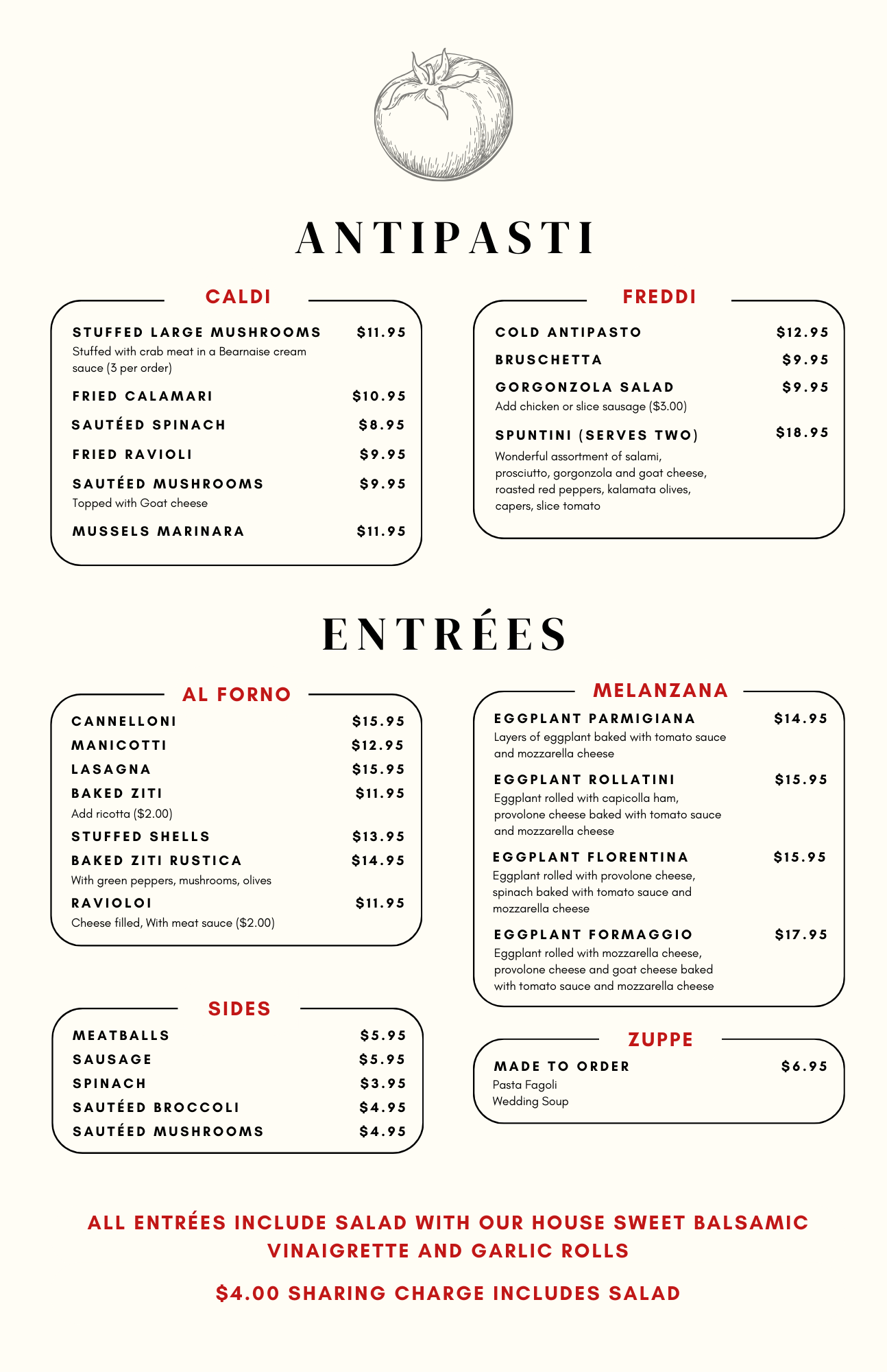 Menu (Appetizers)