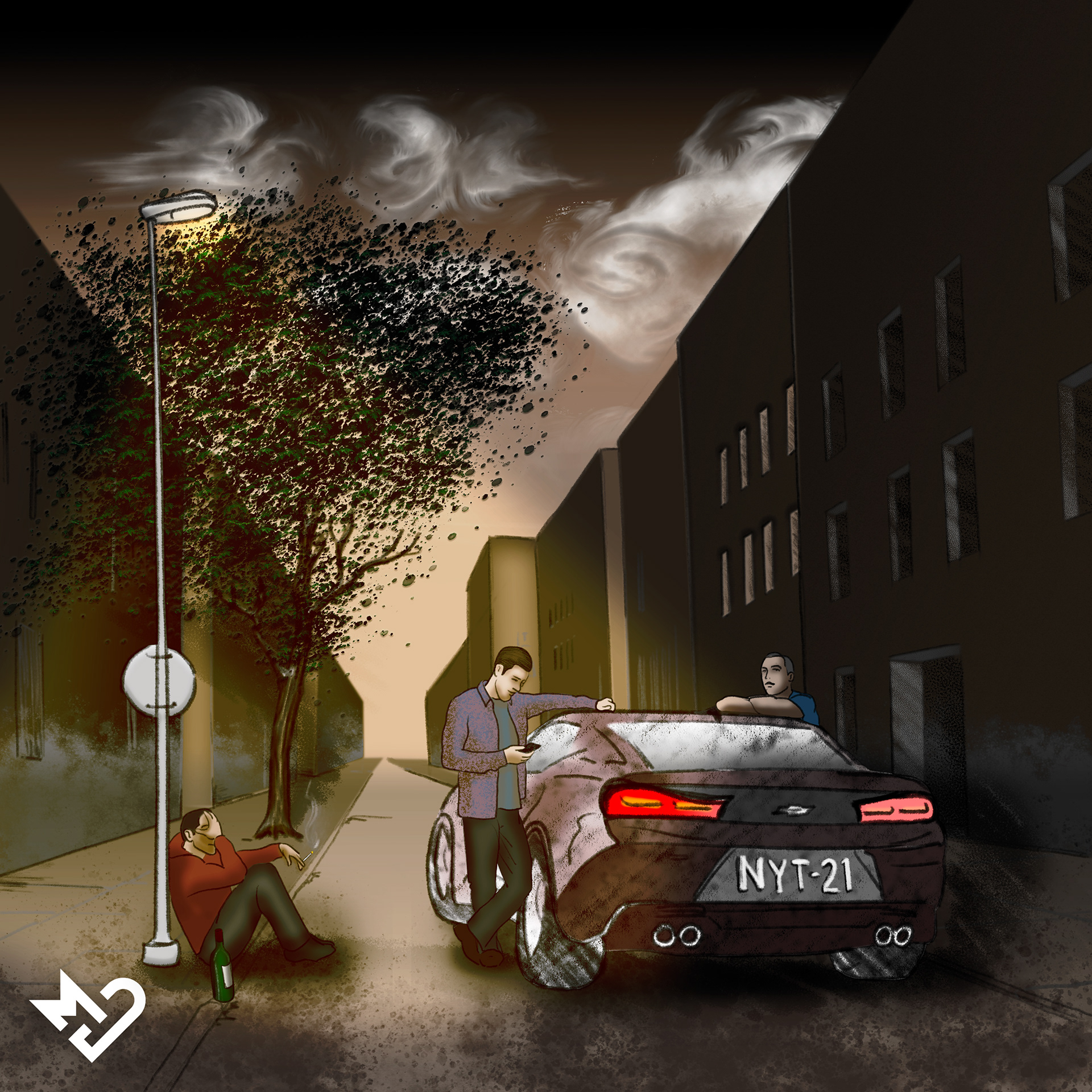 This is where it began. I was asked to draw a cover for their second single "Nyt" (= Now) with computer. So I asked, what they wanted and took my time with it.