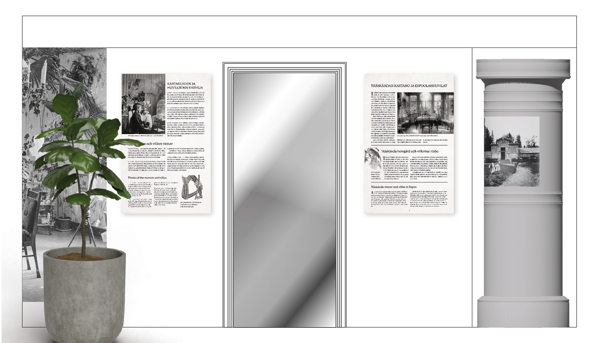 A plan for the third wall on the smaller room.