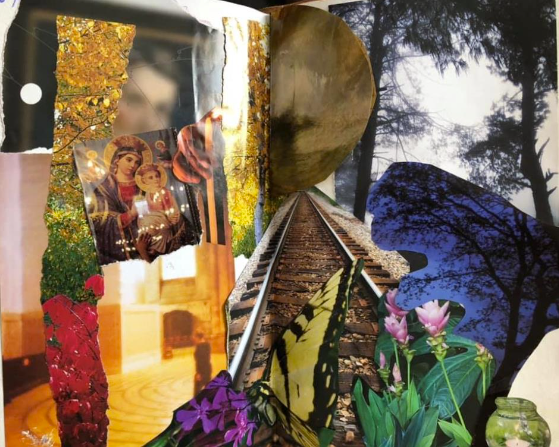 Spontaneous collage by Sue Raven