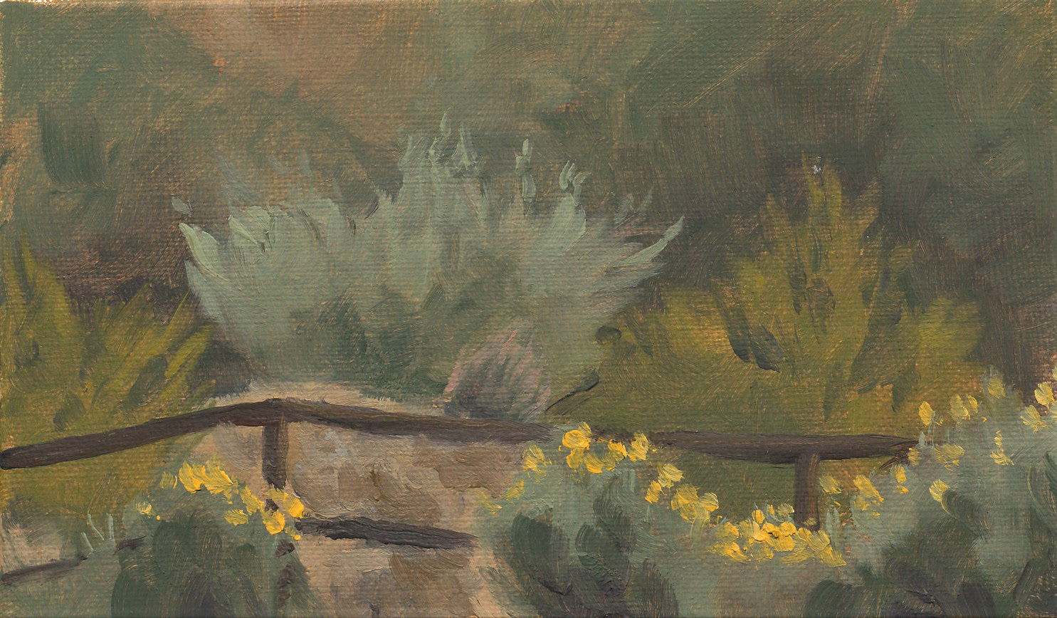 Phon D Sutton, Oil, 3x5 inches, $130