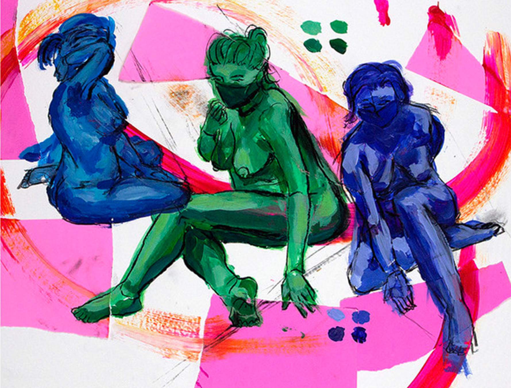 figure painting | 30 minute (x3) mixed media