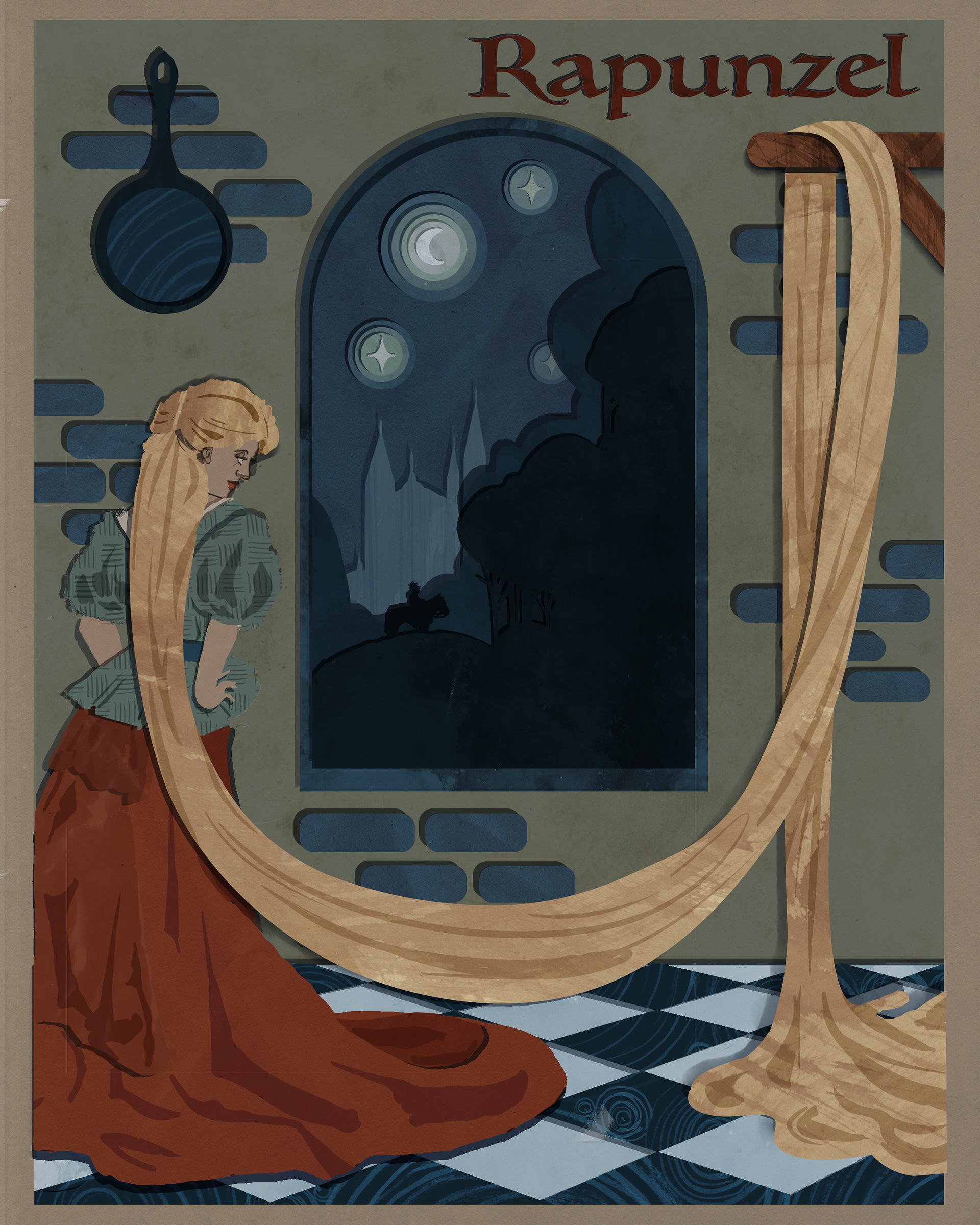 mixed media storybook poster | ink, paper, photoshop