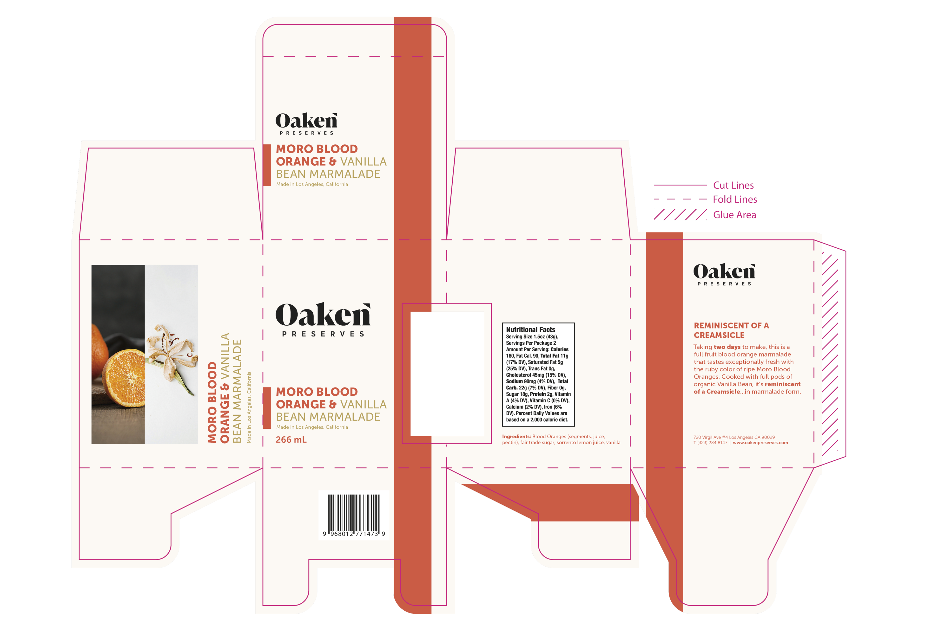 Moro Blood Orange & Vanilla Bean Marmalade Box Dieline