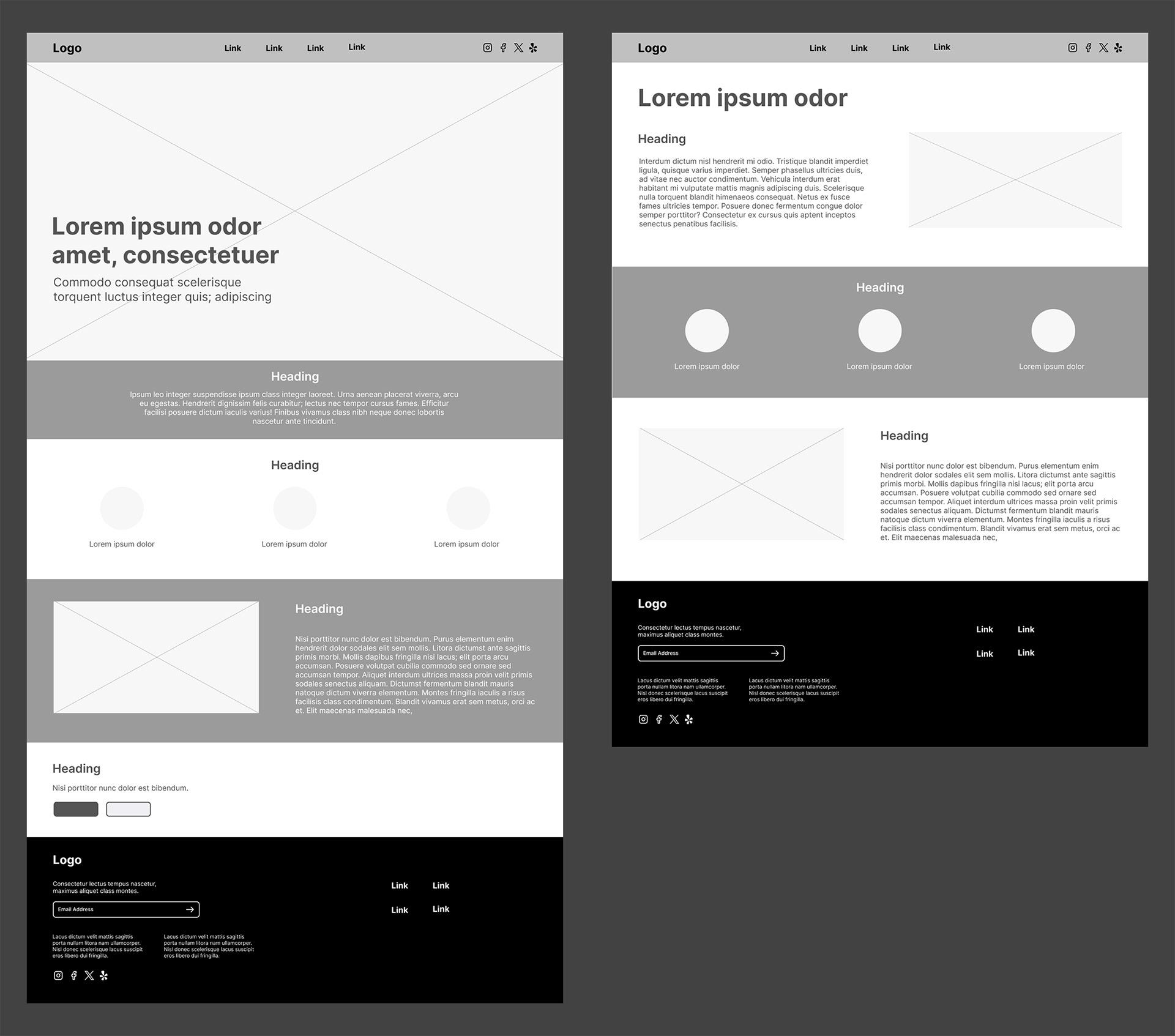About Us Page Wireframe - Desktop