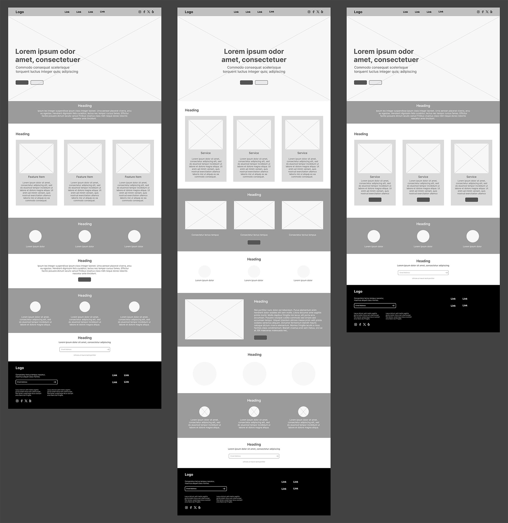 Home Page Wireframe - Desktop