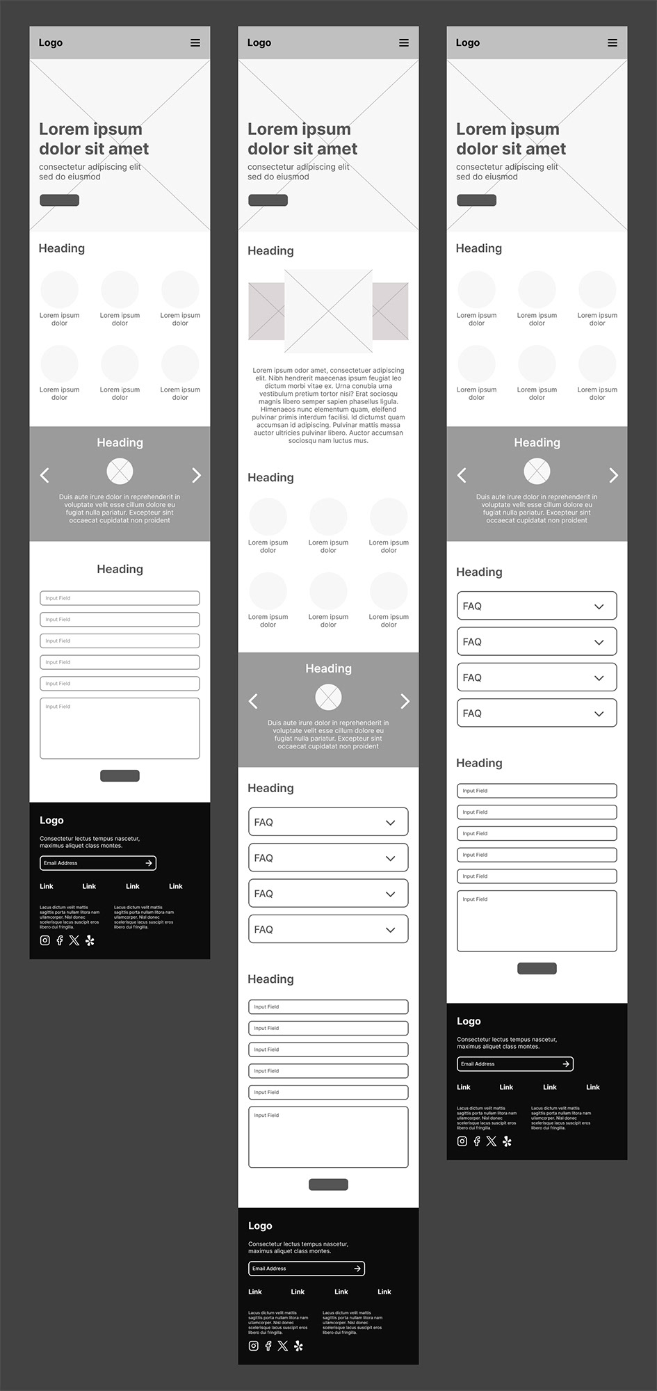 Catering Page Wireframe - Mobile
