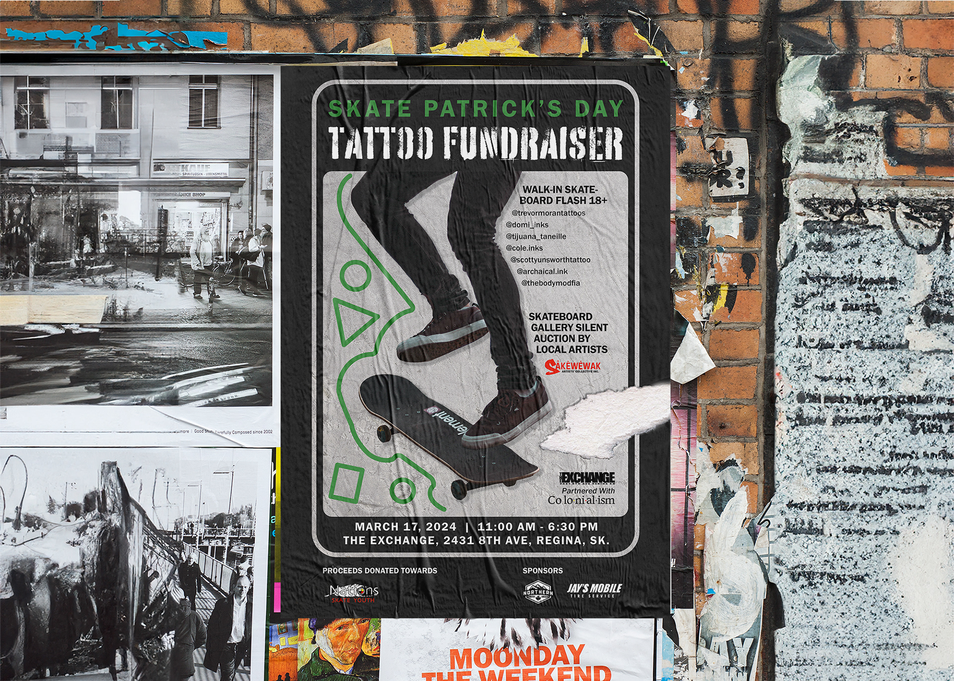 Poster for Tattoo Fundraiser on Wall