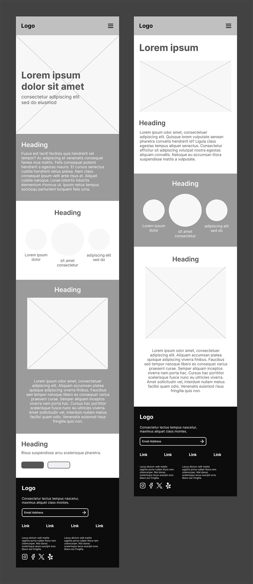 About Us Page Wireframe - Mobile