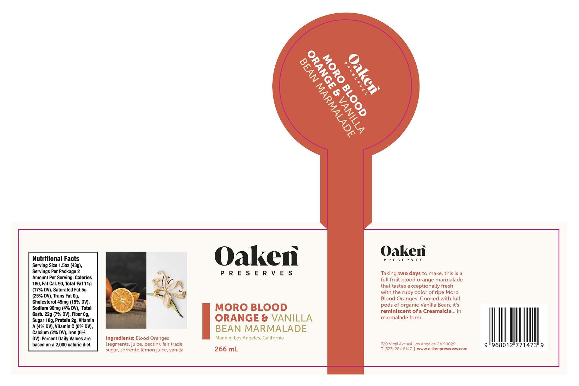 More Blood Orange & Vanilla Bean Marmalade Label Dieline